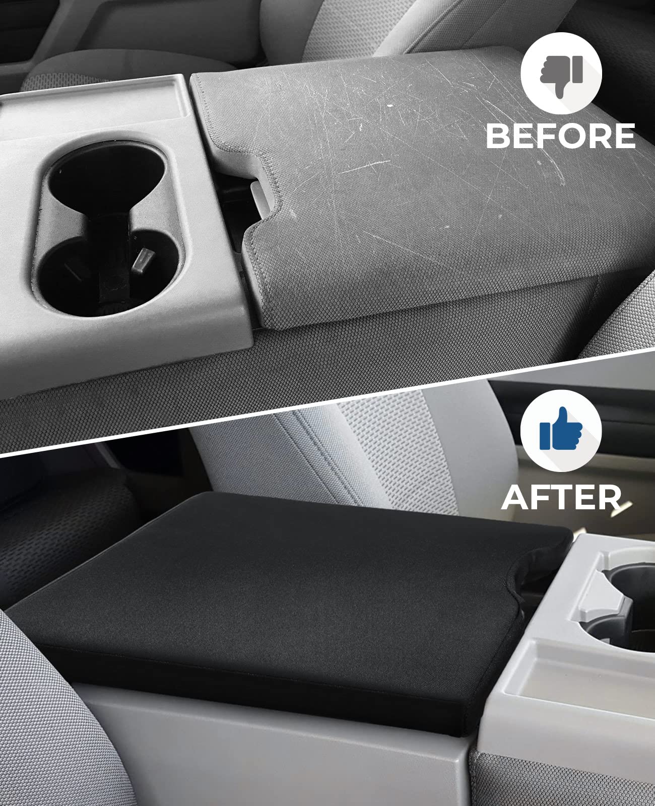 Issyauto Center Console Cover Compatible With 2015-2025 F150, 2017-2025 F250 F350 F450 With 40/20/40 Jump Seat, Neoprene Armrest