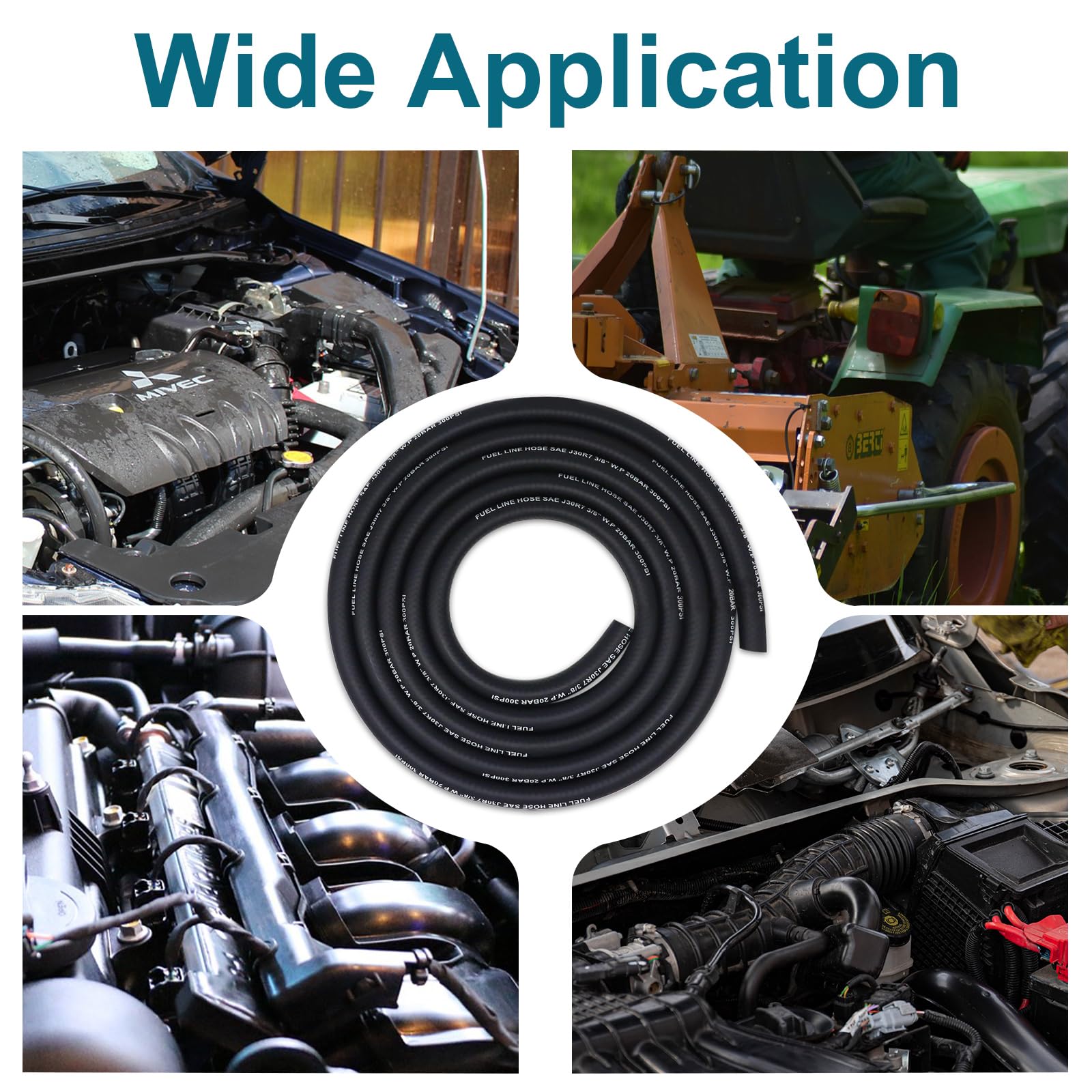 Vwtni 1/2 Fuel Line, Fuel Line Hose 5 Feet, Nbr Rubber Gasoline Tube