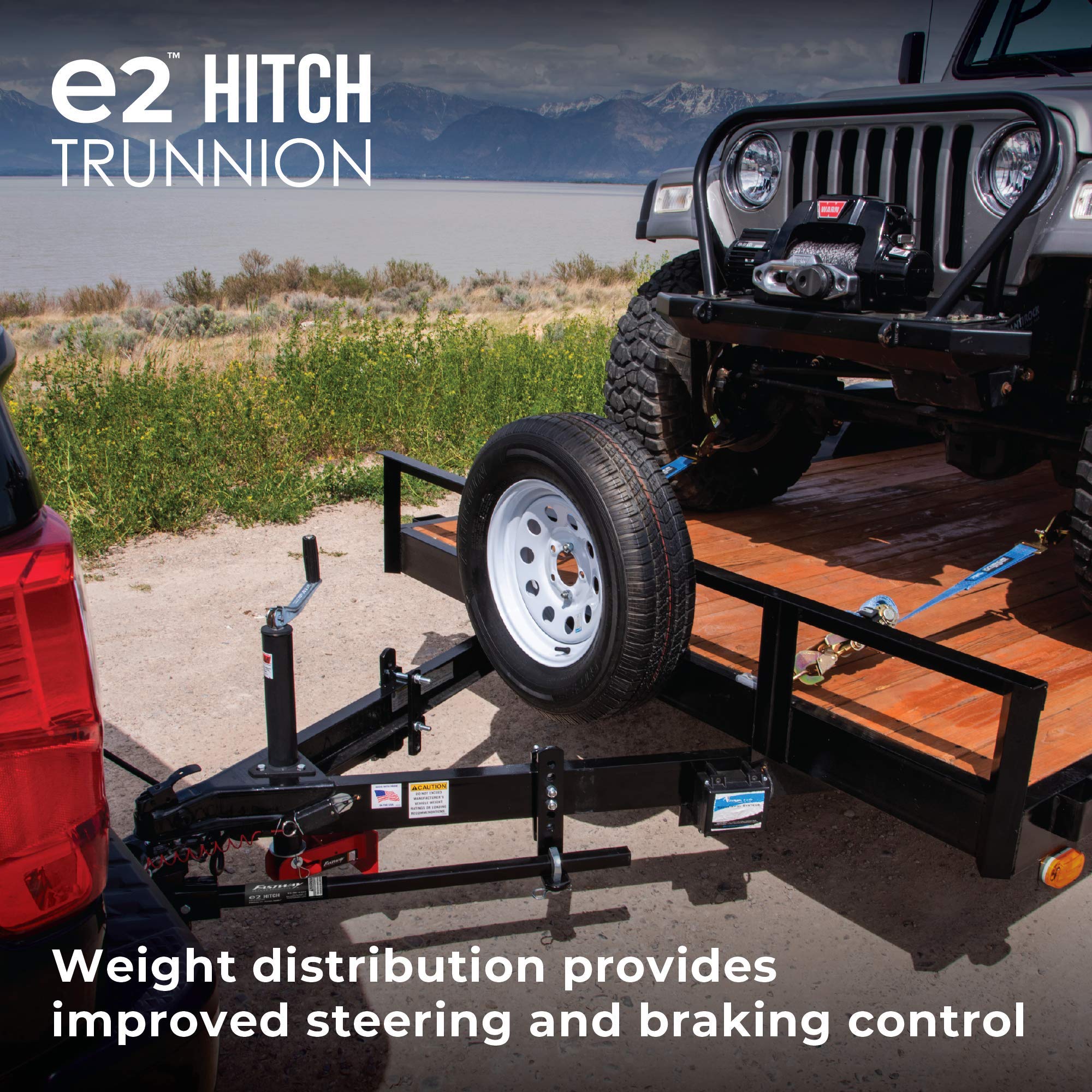 Fastway e2 Sway Control Trunnion Hitch, 6K Capacity, Powder Coated Black, Model 92-00-0600, Includes Standard Hitch Shank