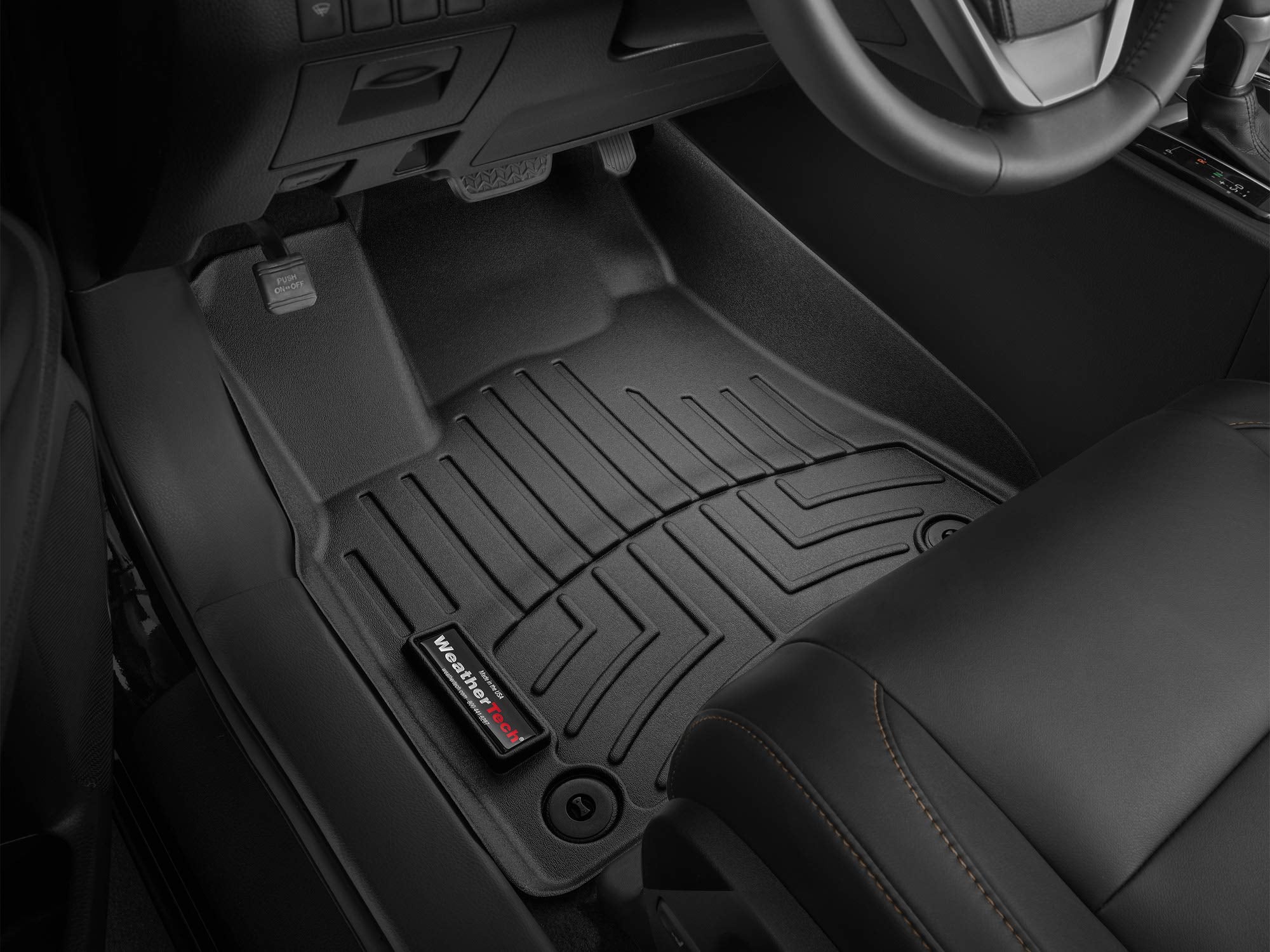 WeatherTech Custom Fit FloorLiners for Toyota Highlander - 1st Row (446321), Black