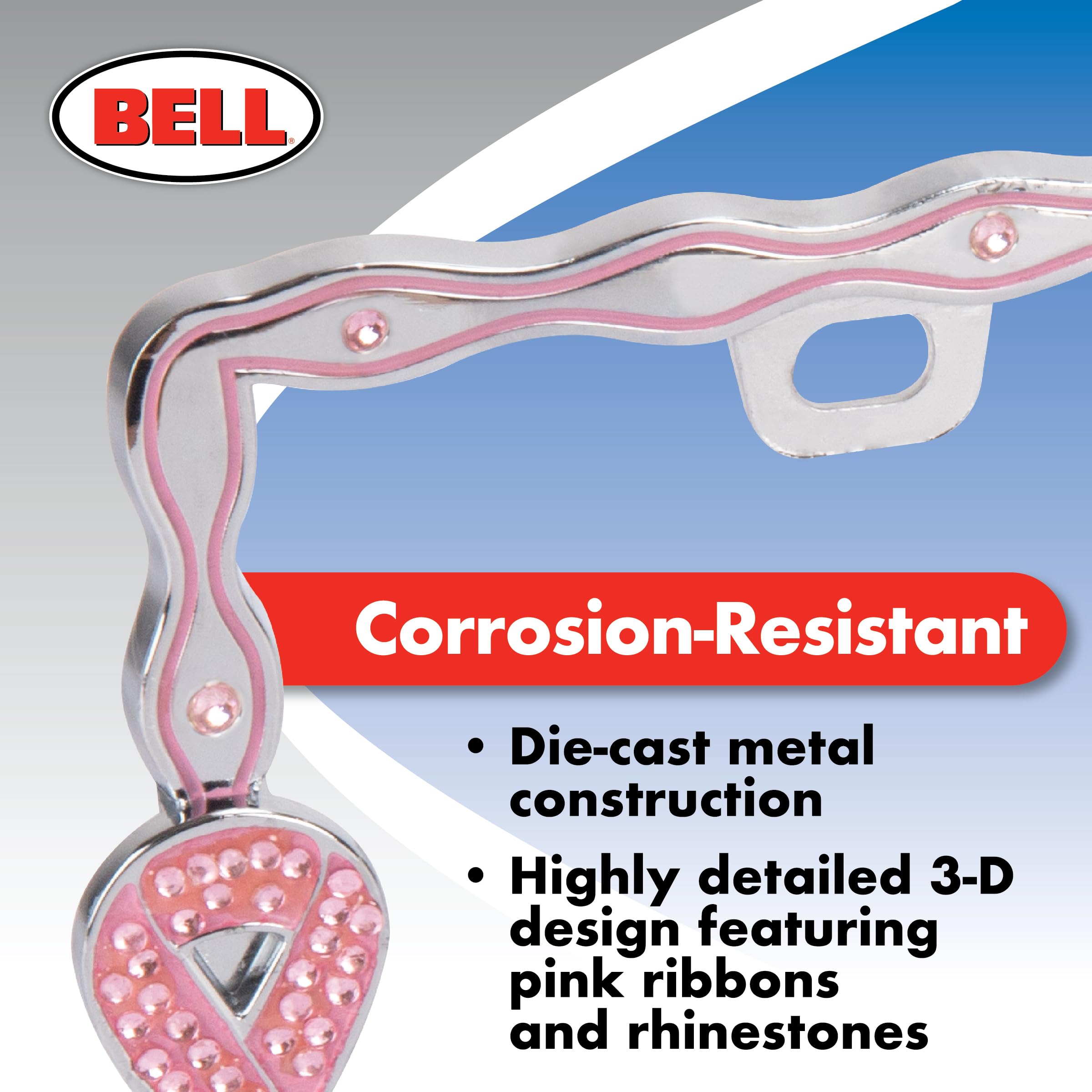 Bell Automotive Universal License Plate Frame - Pink Breast Cancer Awareness, Metal, One Size, Model 22-1-46450-8