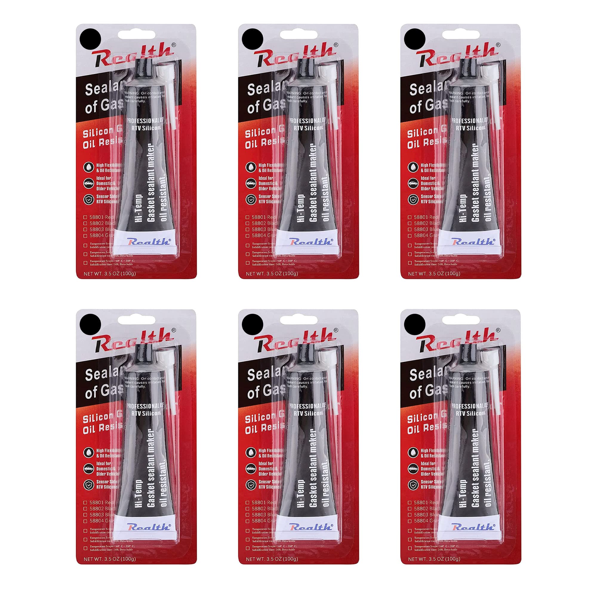 Silicone Gasket Maker Black Oil 3 Pack, High Temperature Rtv 3.53 Oz Ultra Resistance Sealant High Strength Flange Sealing For A