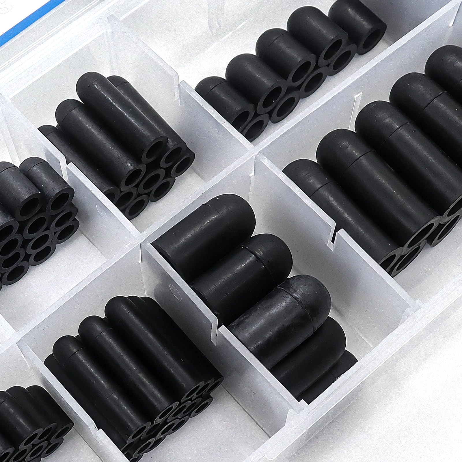 BUSY-CORNER 120 Pieces Rubber Vacuum Cap Assortment 10 Sizes Tube OD from 1/8'' to 1/2'' Sizes Automotive Carb Line Hose Caps Ki