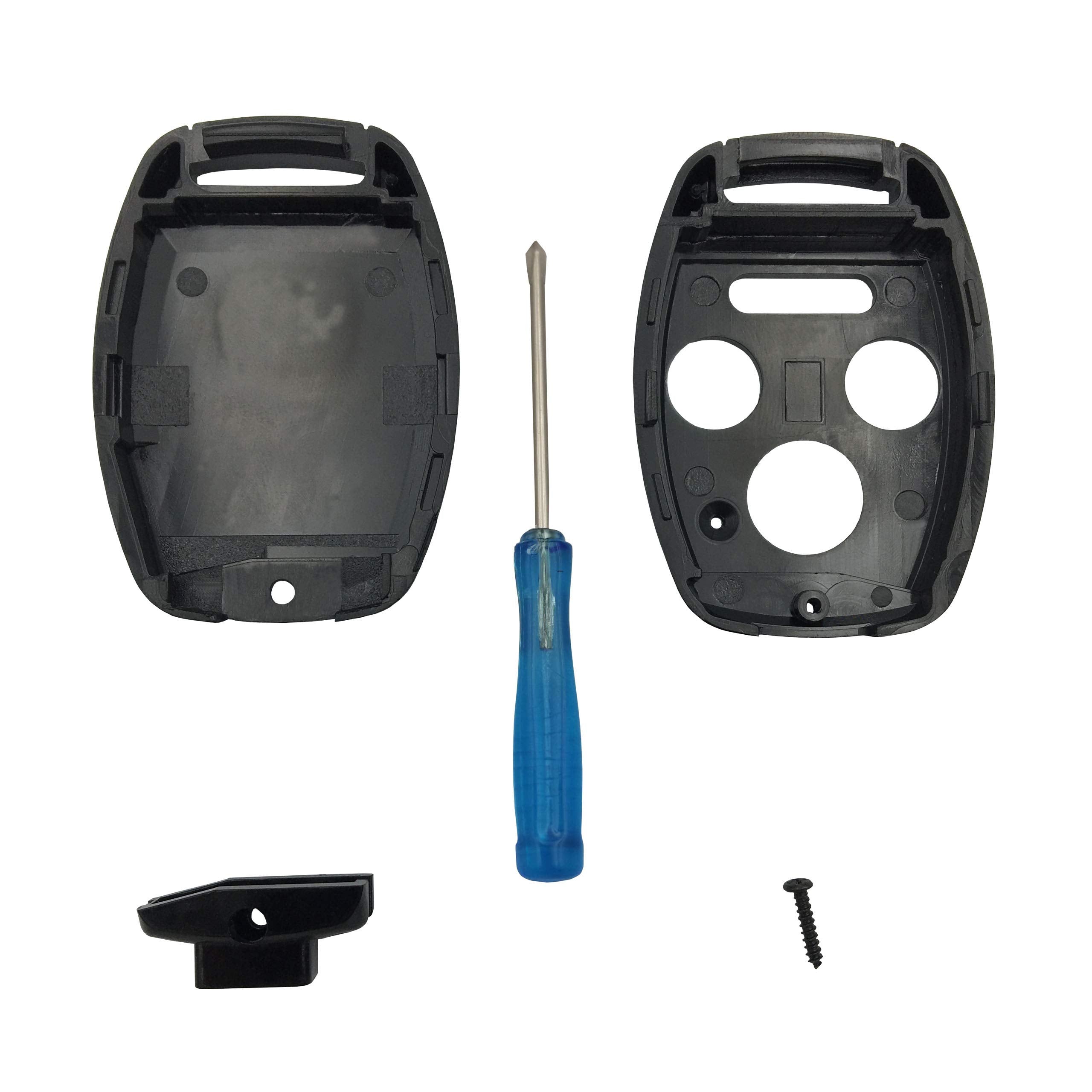 QIXIUBIA Key Fob Shell Replacement for Honda 2008-2012 Accord, 2006-2013 Civic, 2009-2015 Pilot - 3 Buttons