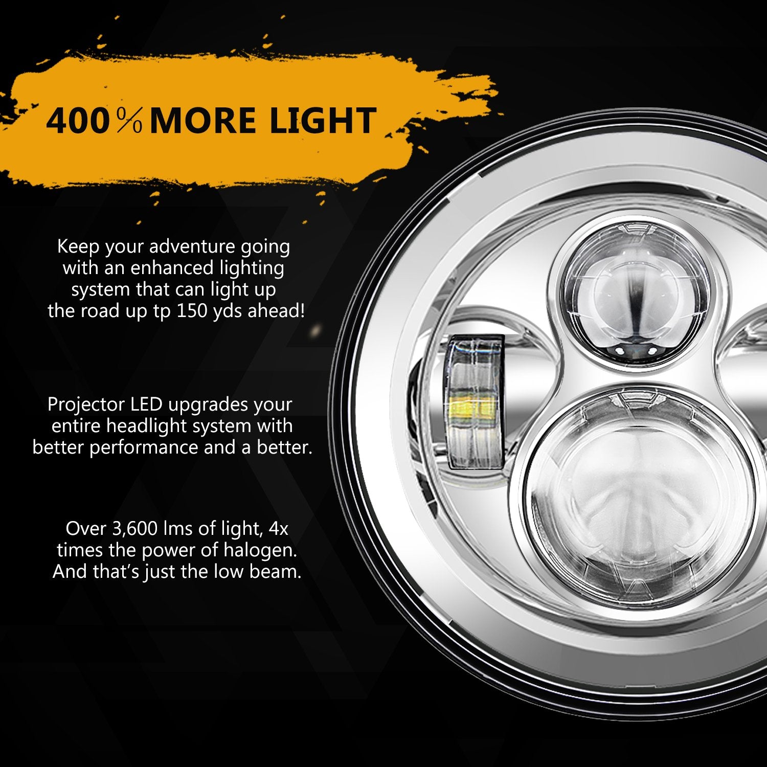 Sunpie Compatible With H_Arley Motorcycle 7 Inch Head Light Fog Lights Combo, Compatible With Road King, Compatible With Road Glide, Street Glide And Electra Glide