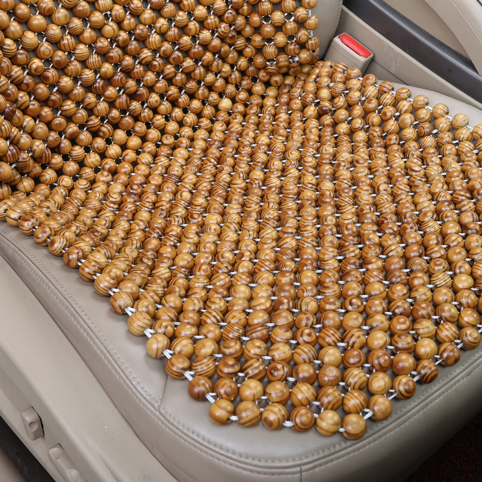 KENNISI Olive Green 18mm Wooden Beaded Car Seat Covers, Durable Cotton, Universal Fit, Model KNS-Olive001