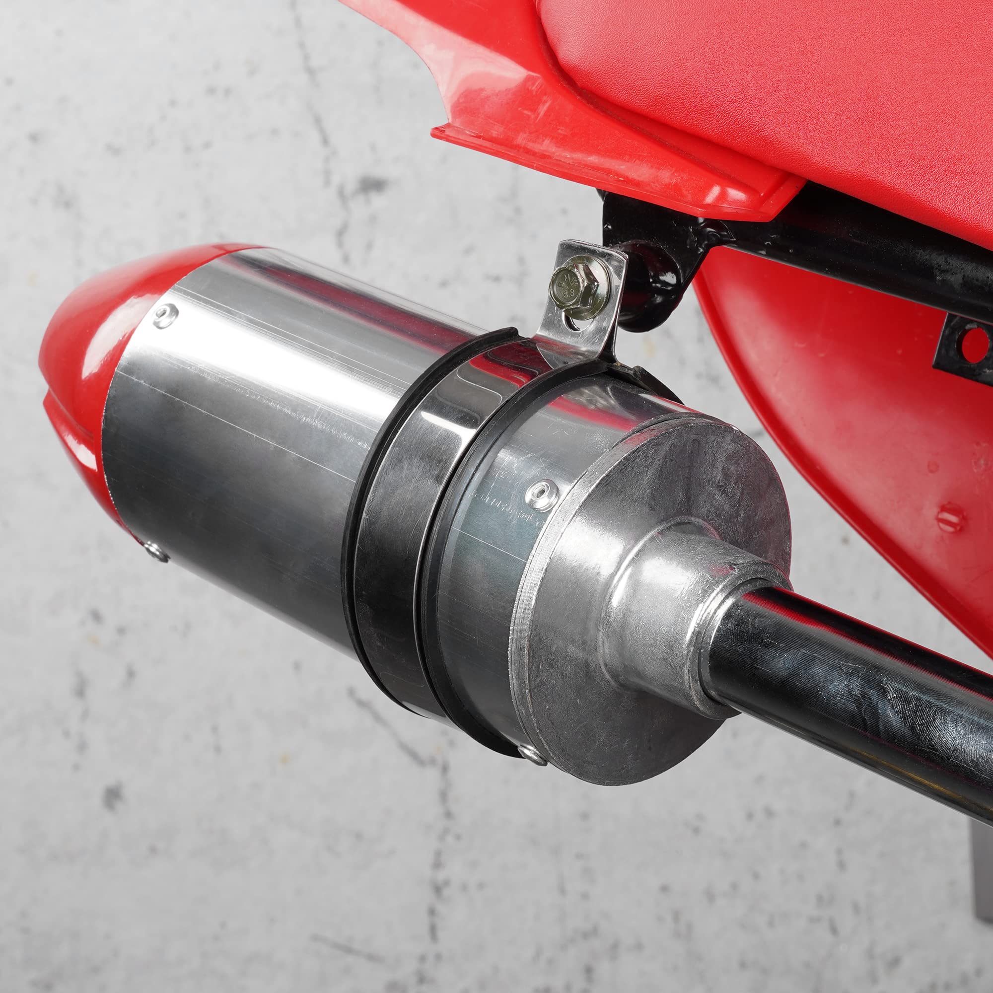 MTATCN 28mm Stainless Steel Exhaust Muffler Silencer Pipe for CRF50 XR50 GY6 70cc 110cc 125cc Pit Dirt Bikes - Red