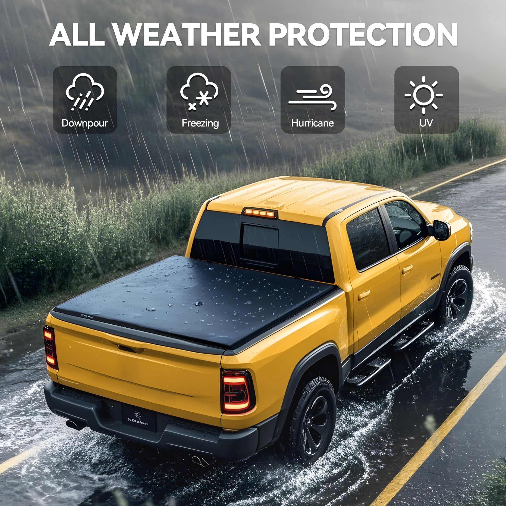 Yitamotor Soft Roll Up Truck Bed Tonneau Cover Compatible With 2015-2025 Chevy Colorado/Gmc Canyon, Fleetside 5.2 Ft Bed