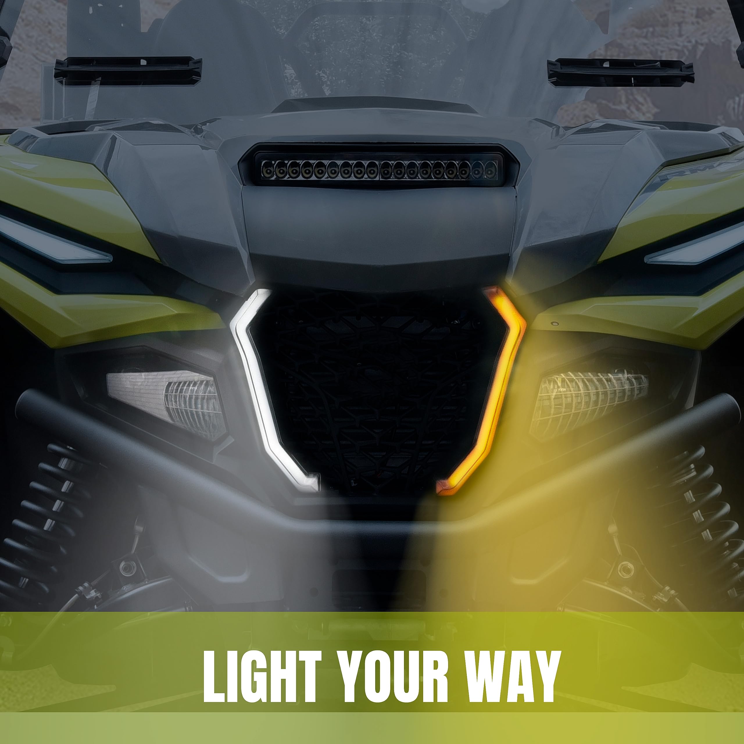 SAUTVS Front Grill Accent Fang LED Lights for Yamaha RMAX 1000 & Wolverine RMAX2/RMAX4 (2021-2025) - Turn Signal Lamps (2PCS)