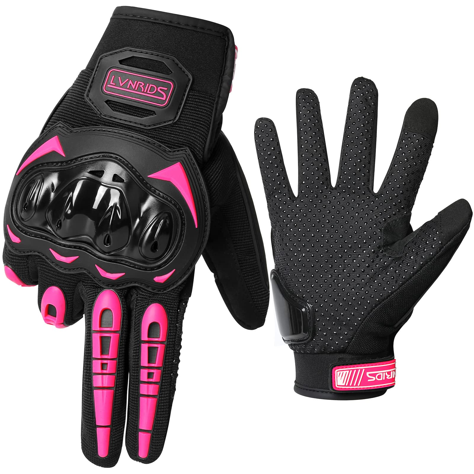 Lvnrids Motorcycle Gloves With Touchscreen Men And Women Racing Gloves For Motocross Bmx Atv Mtb Riding Cycling Pink L