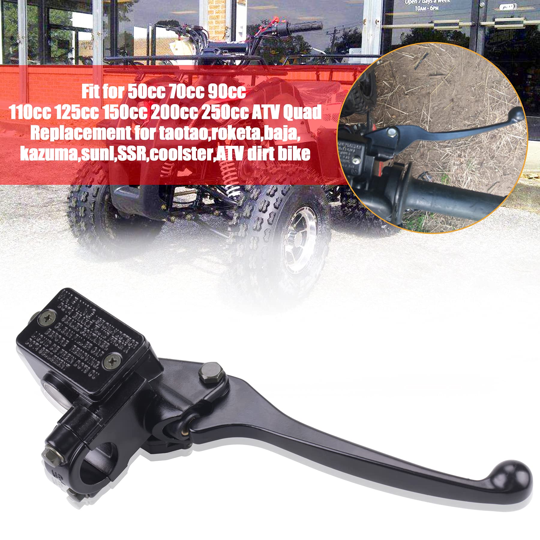 Mwmnun Right Brake Master Cylinder Brake Lever For Taotao Sunl 50Cc 110Cc 125Cc Polaris Outlaw 525 Roketa Taotao Kazuma Eton Baj