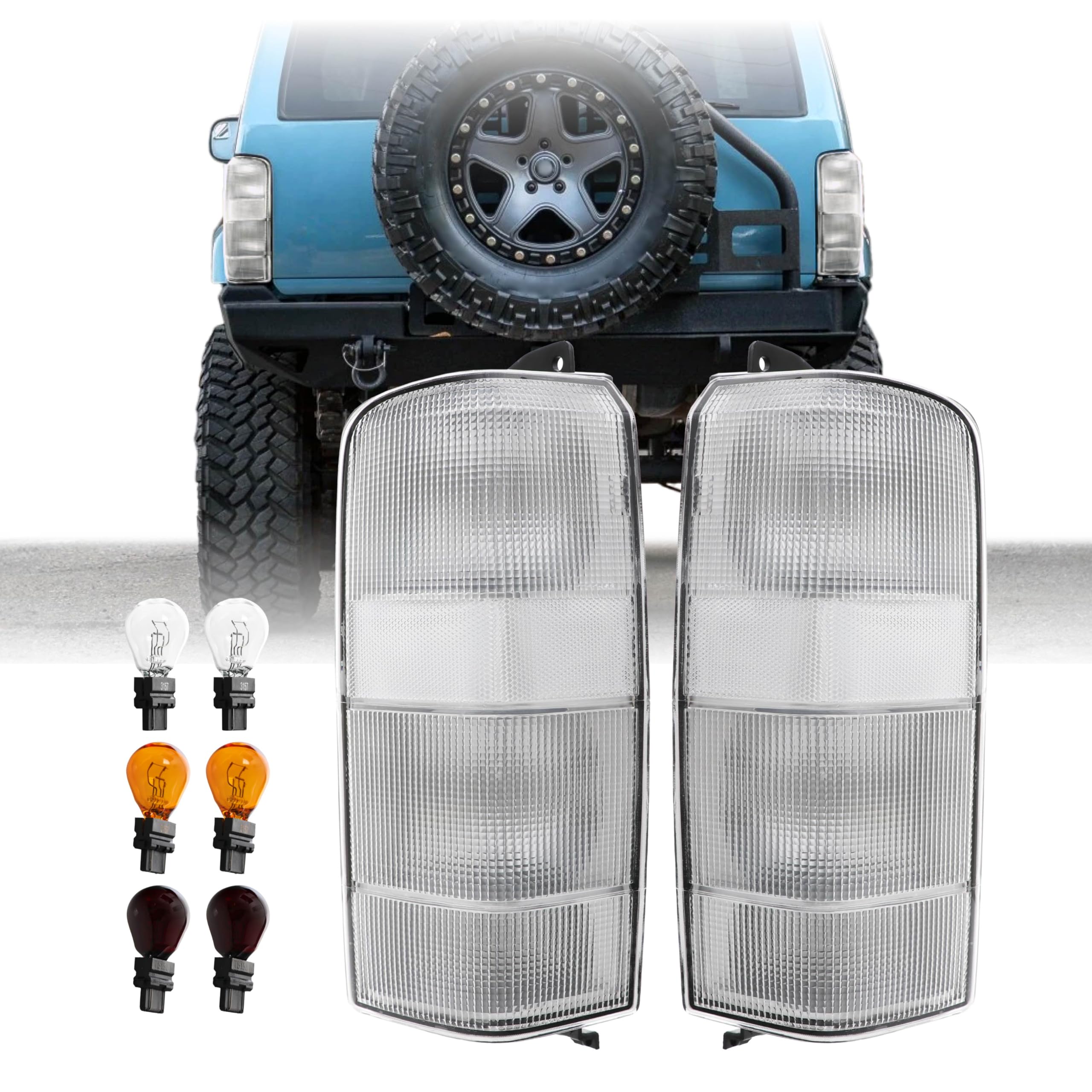 Usr 97-01 Cherokee Xj Tail Light - Rear Tail Lamps Assembly (Left + Right) Pair - Compatible With 1997-2001 Jeep Cherokee Xj Suv