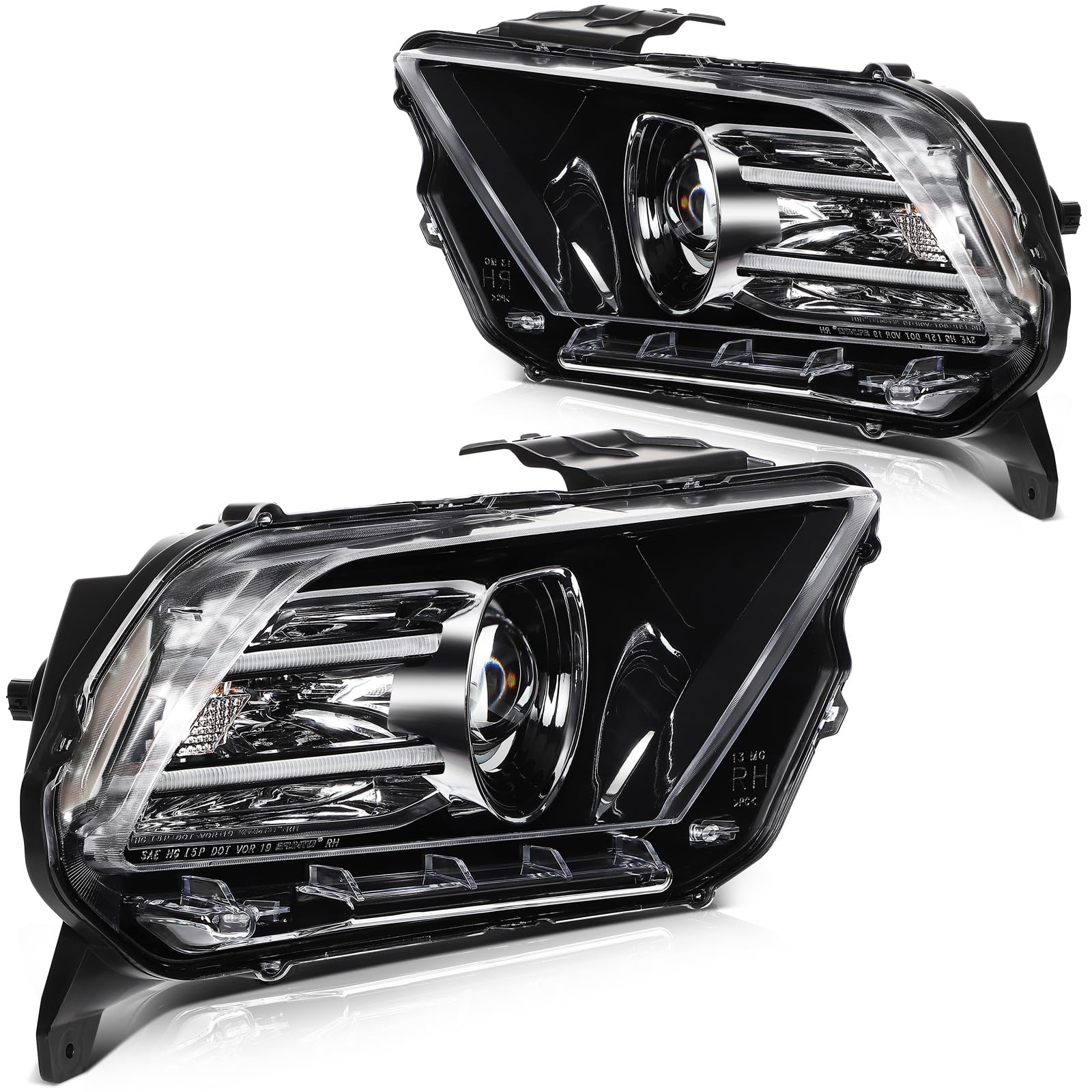 LBRST Headlight Fit 2013-2014 for Mustang Pair Headlight Assembly FO2518113