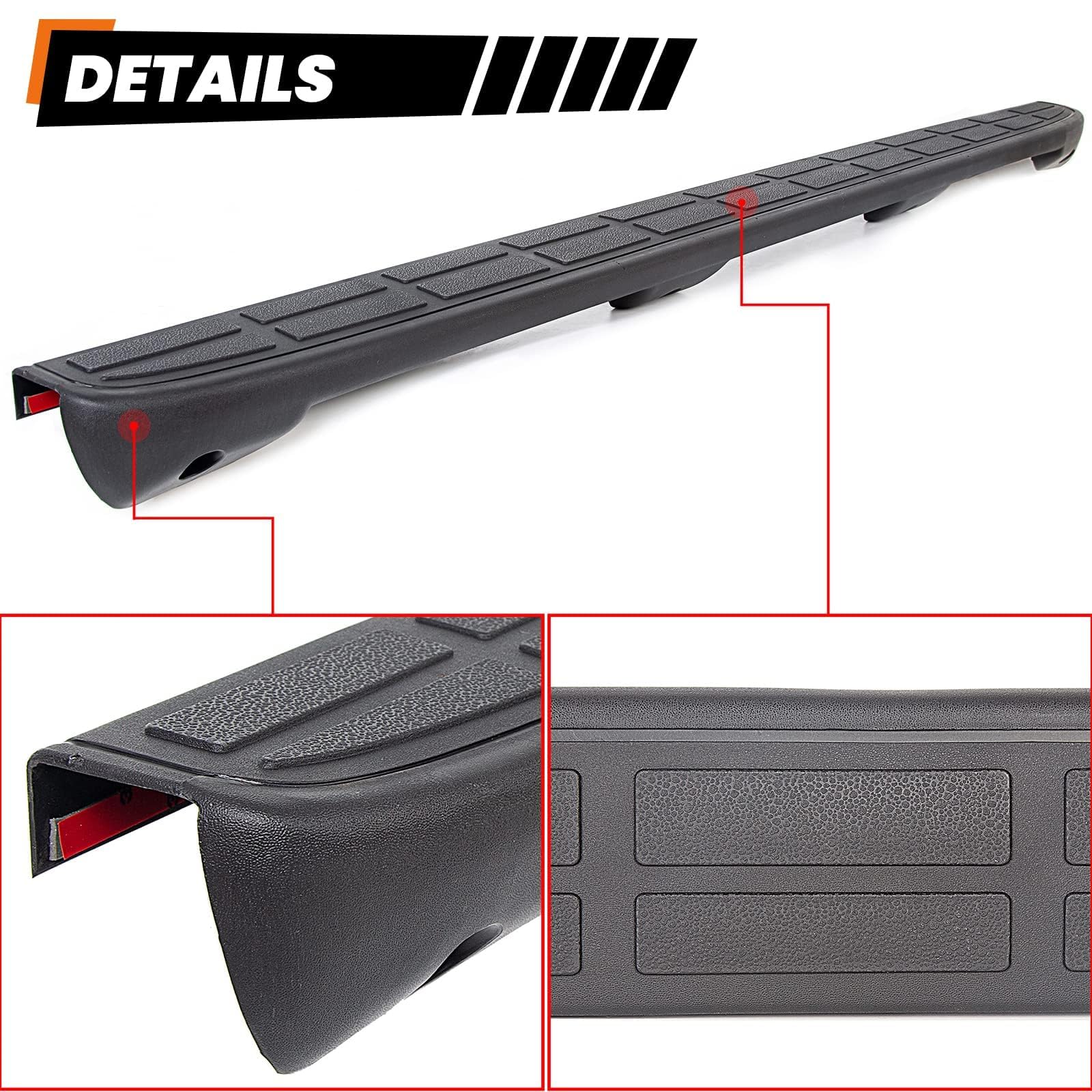 ECOTRIC Tailgate Spoiler Cap Cover Compatible with 1999-2007 Chevy Silverado & GMC Sierra, Textured Black, Polypropylene, Small