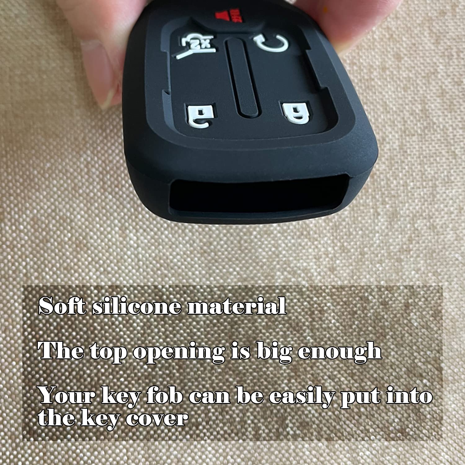 Tandrive Key Fob Cover For 2024-2017 Gmc Acadia Terrain Denali, Sierra Chevy Silverado, Silicone, Black And Blue