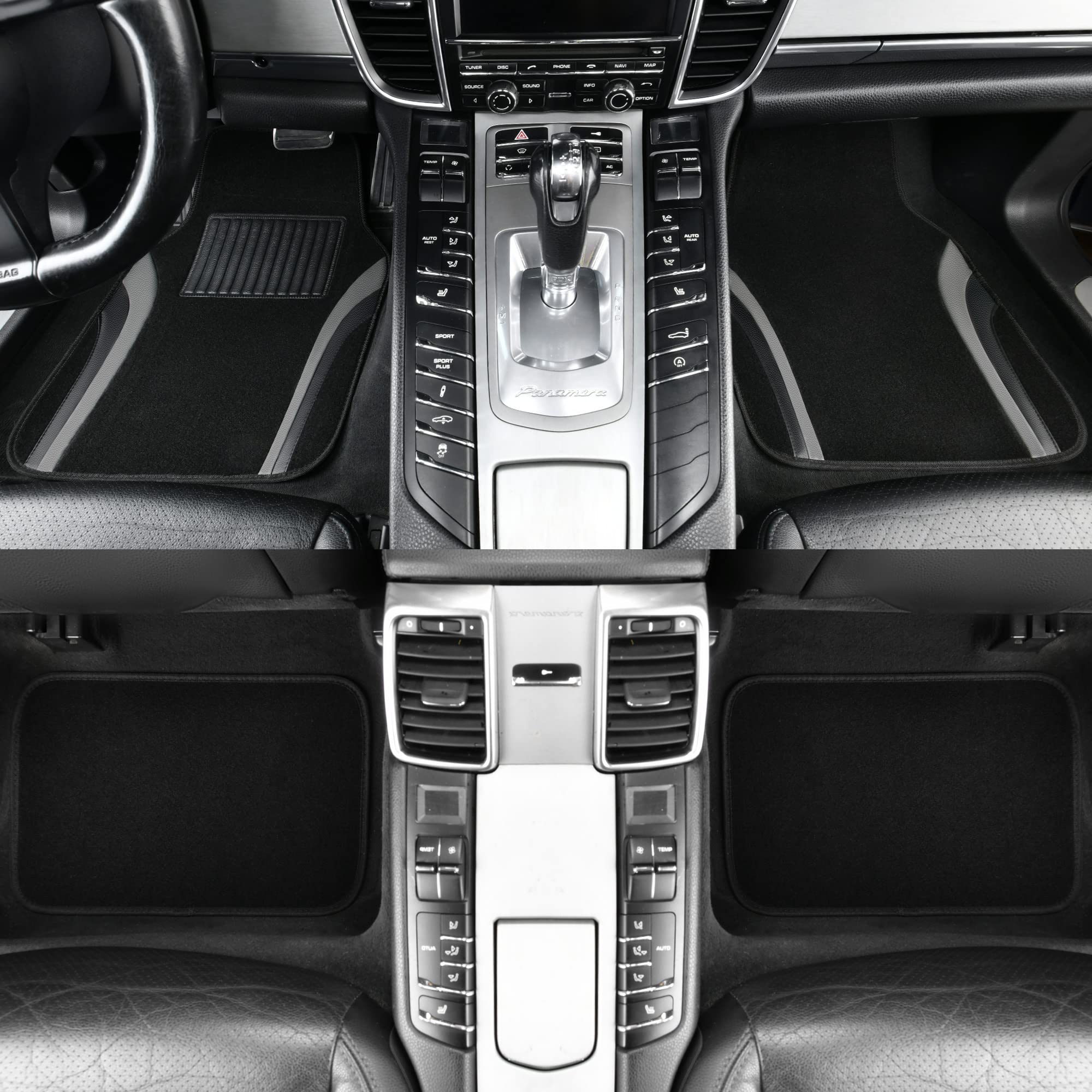 Car Pass Leather Waterproof Sporty Car Floor Mats Carpet,Universal Automotive Floor Mat Fit For Sedans, Cars, Mid Trucks, Vans,