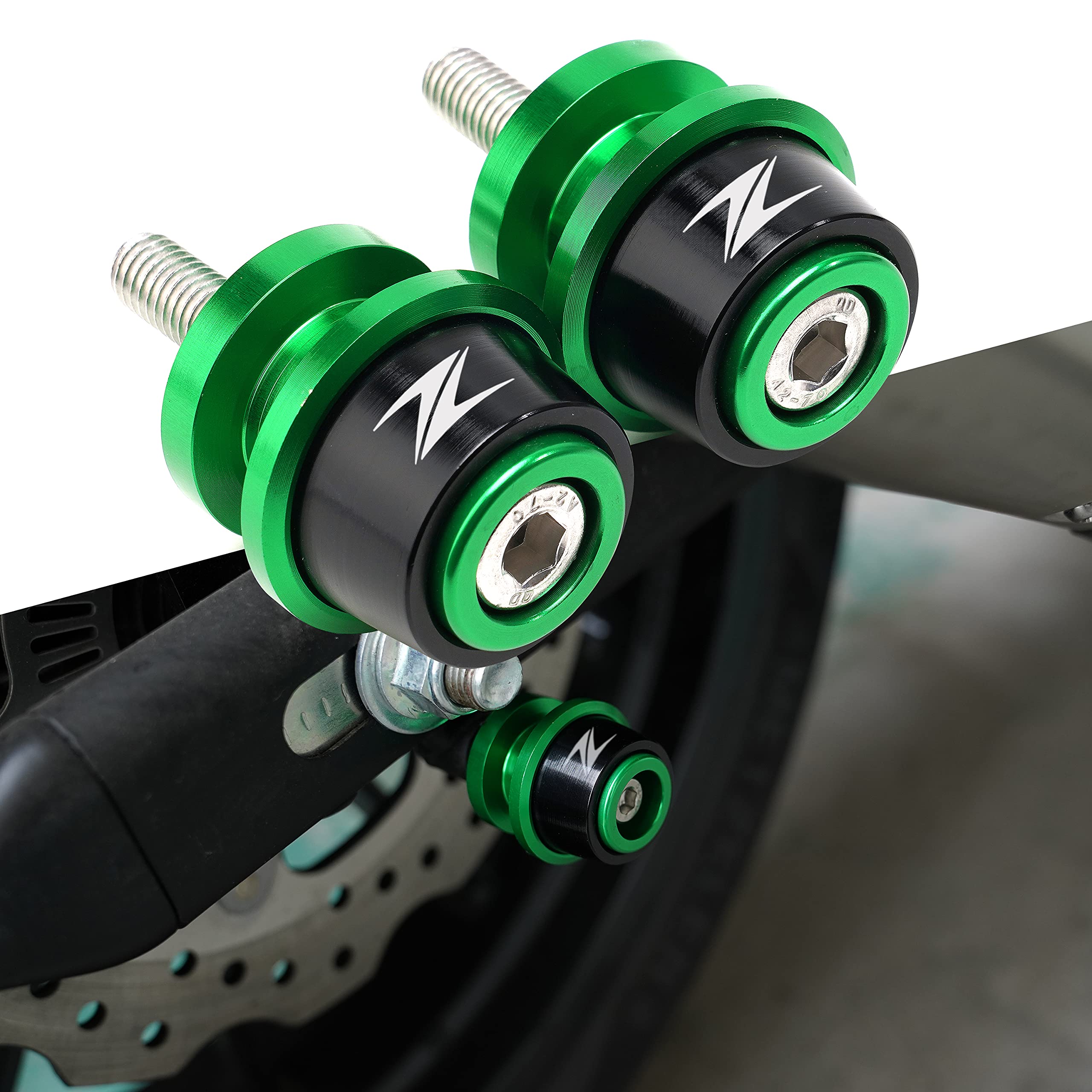 Motorcycle M8 Swing Arm Spools Sliders, Cnc Swing Arm Stand Screw, Swingarm Stand Paddock Compatible For Kawasaki Z800 Z1000 Z10