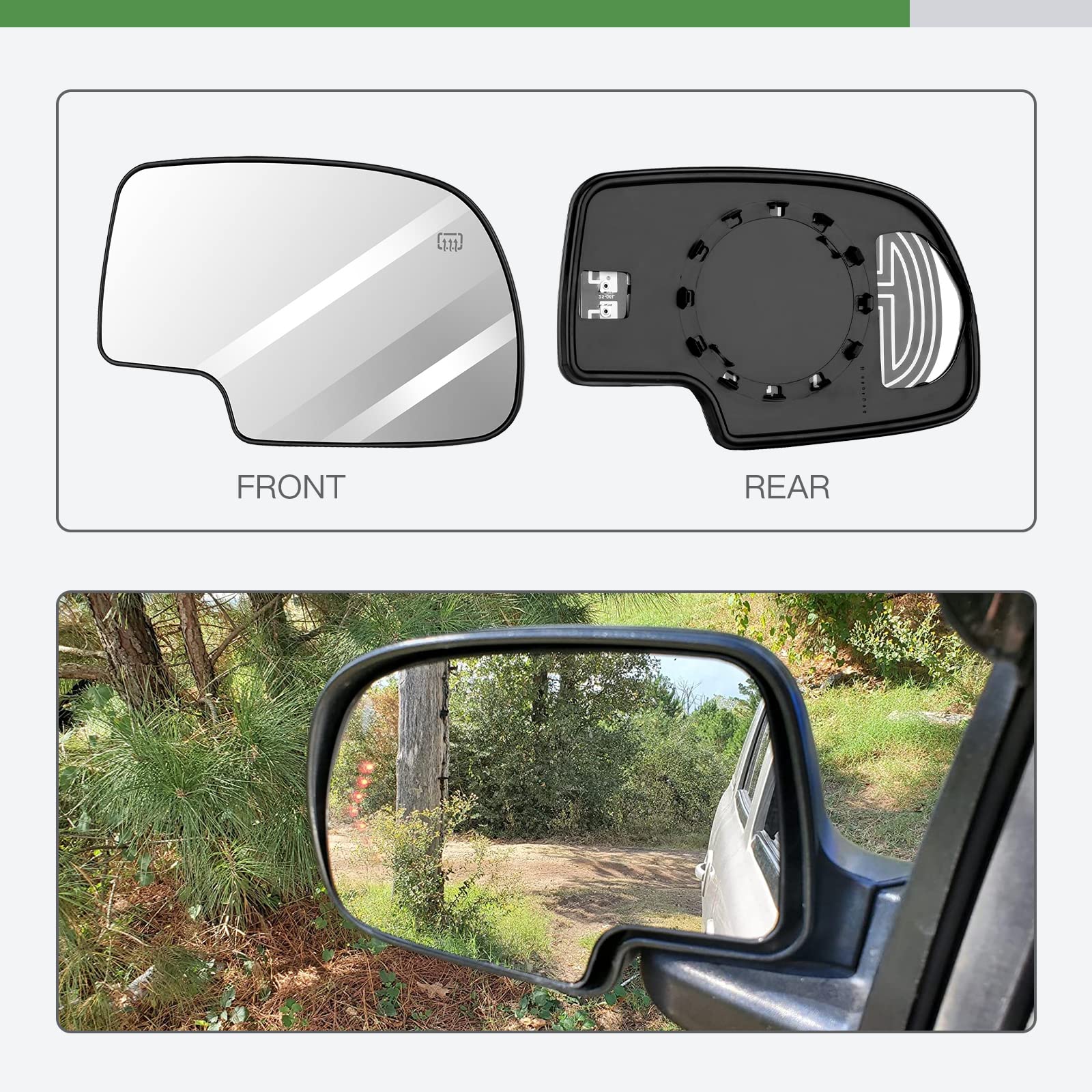 Scitoo Right Side View Mirror Fit For Chevy Exterior Accessories Replacement Mirrors Glass 03-07 For Chevy For Gmc Silverado Sierra 1500/2500 Hd/3500 Classic Models With Power Heated (Passenger Side)