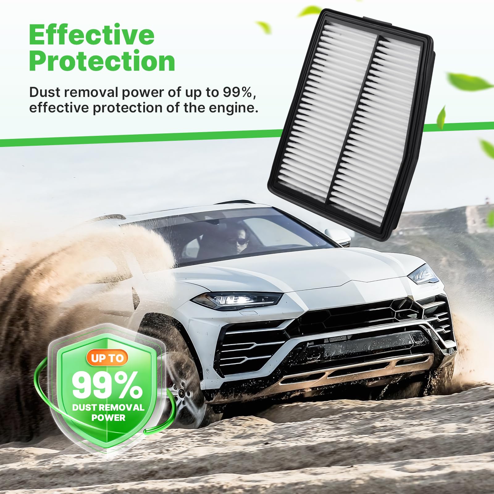 RVgolf 2PCS Engine Air Filter Only Fit Hybrid for Hyundai Santa Fe 2021-2023, Sonata 2020-2025, Tucson 2022-2025, Kia Sorento 20
