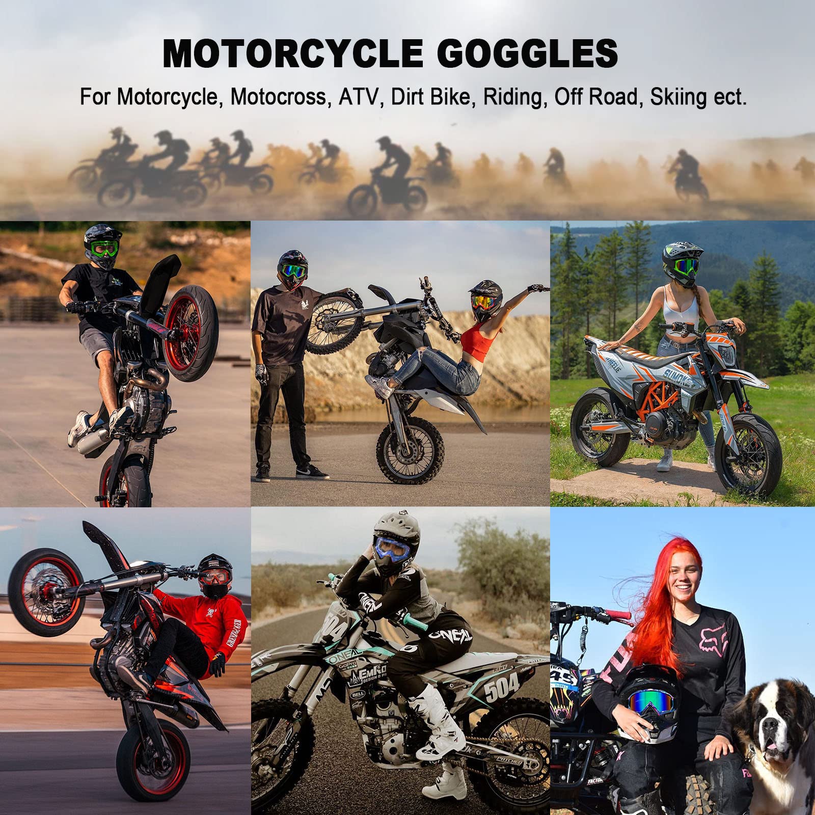 Dirt Bike Goggles Atv Motorcycle Goggles For Men Motocross Riding Goggles Uv400 Otg Offroad Goggle Mx Helmet Racing Four Wheeler