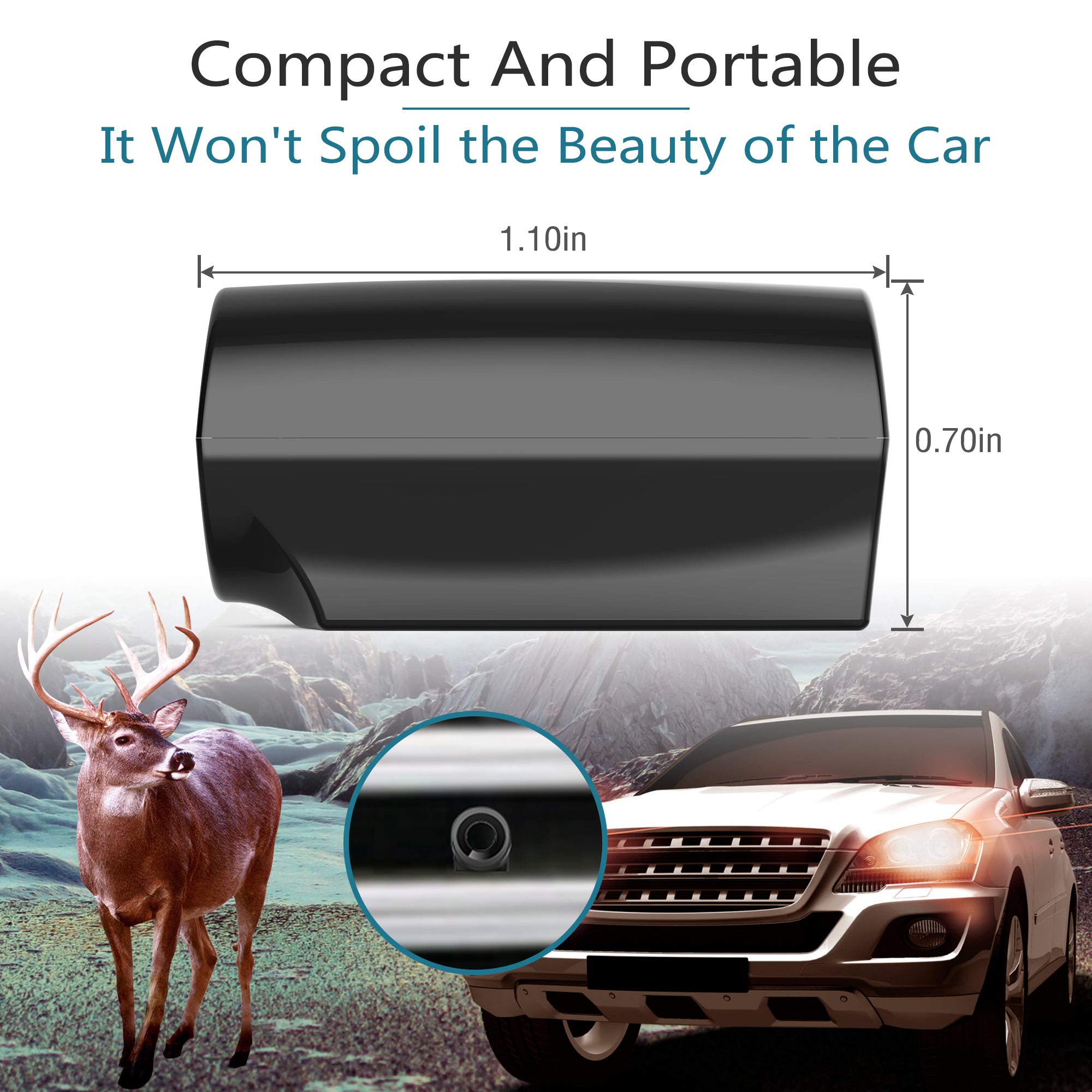 Elook Deer Warning Whistles Device For Car, Save Deer Whistle With Upgraded Acrylic Double-Sided Tape, Mini Size, 8 Pack (Patent