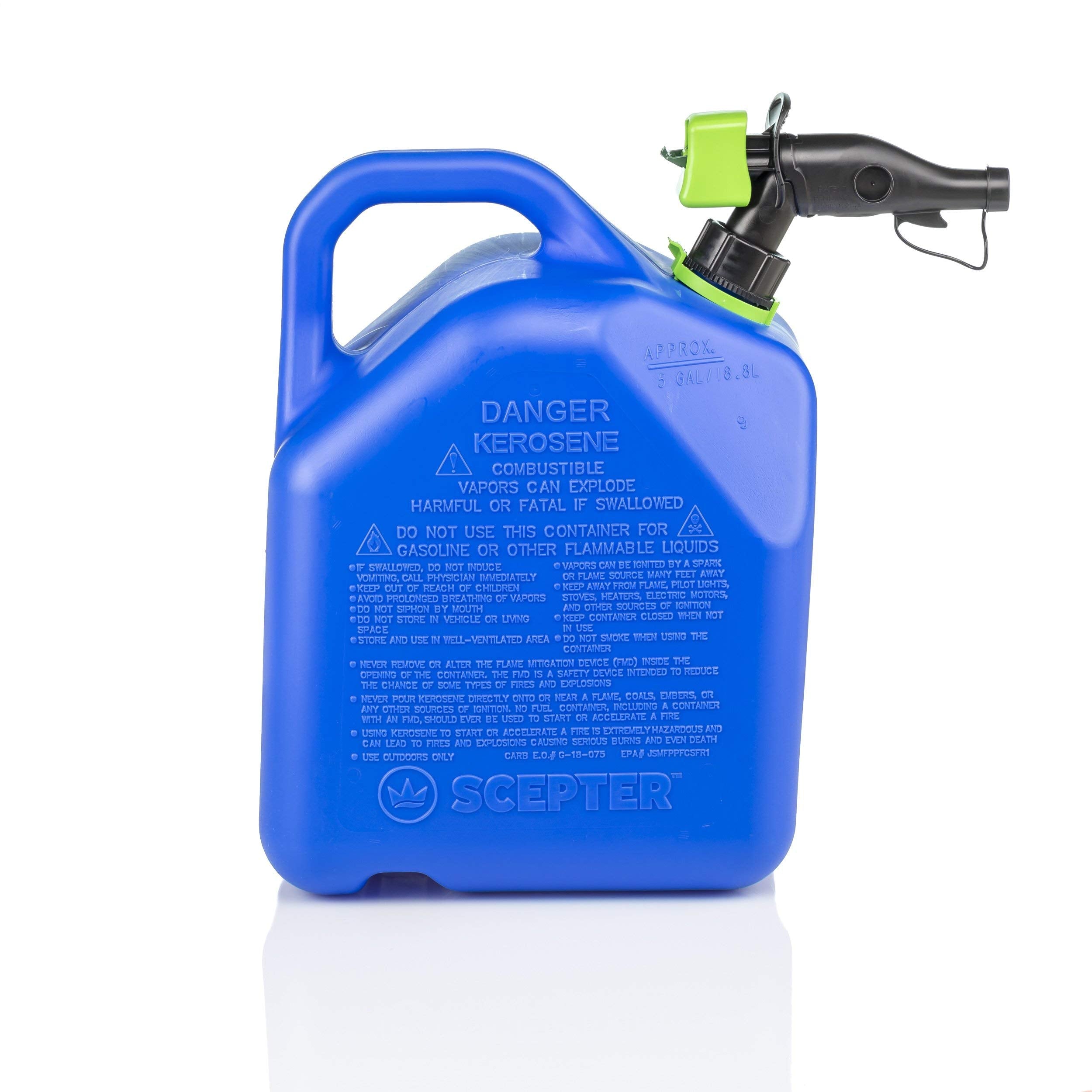 Scepter Fr1K501 Smartcontrol Kerosene Can, 5 Gallon, Blue, 11.5 X 9.9 X 16.75