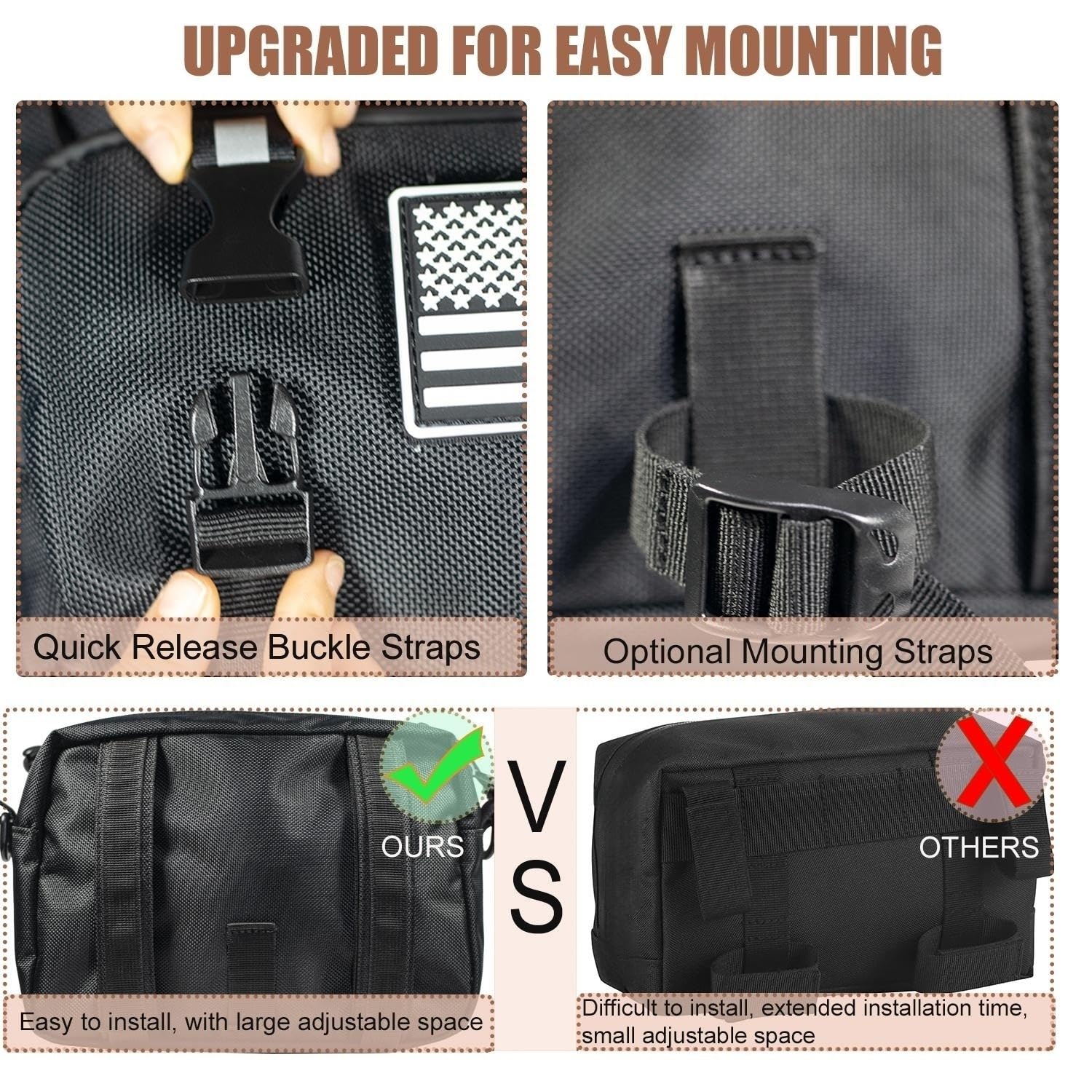 JIYIFOUHY Universal Motorcycle Bag, 1680D Water-Resistant, Black, One Size, for Cruiser, Dyna, Sportster, ATV