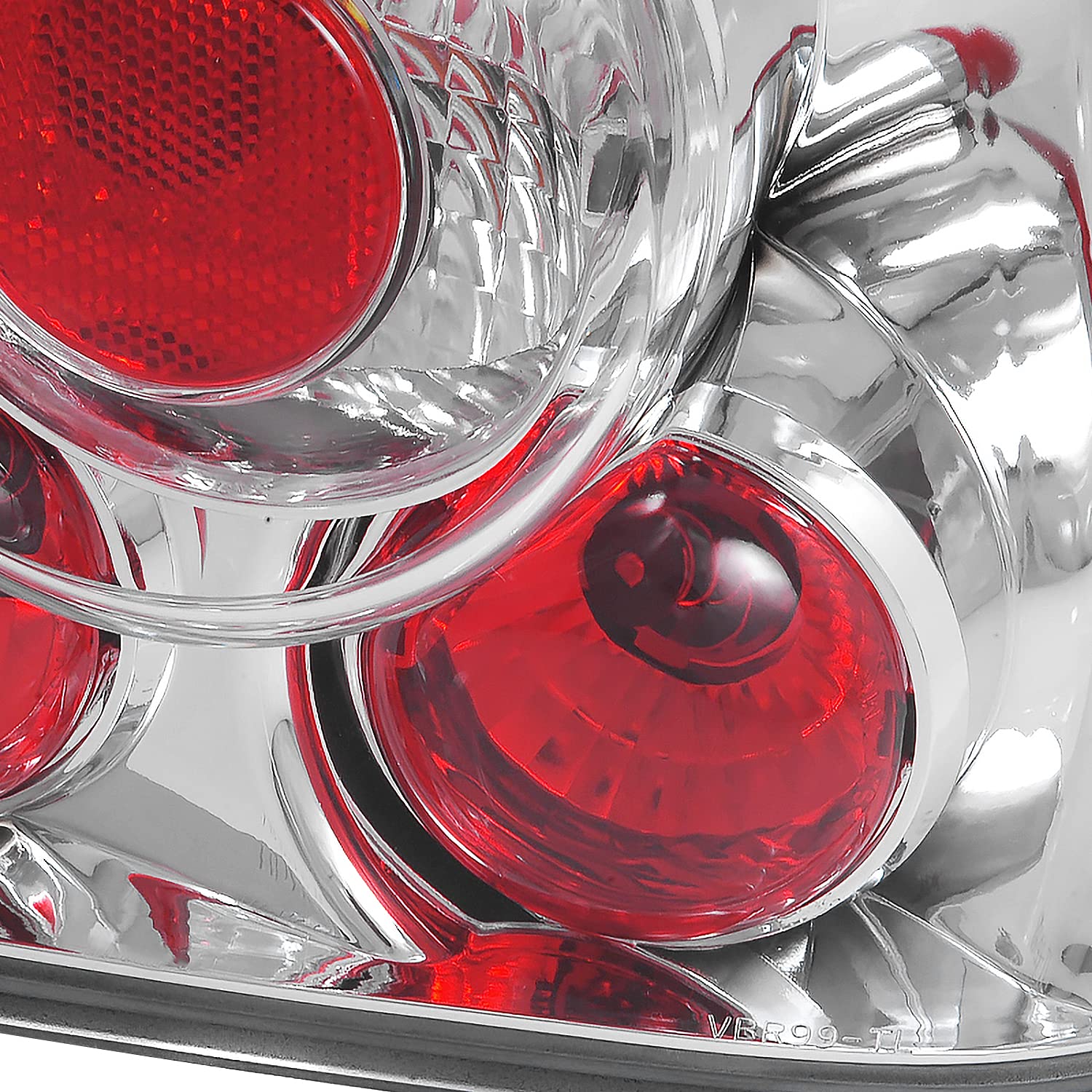 Spec-D Tuning Chrome Housing Clear Lens Tail Lights Compatible with 1999-2005 VW Jetta/Bora MK4 4-door Sedan, Left + Right Pair