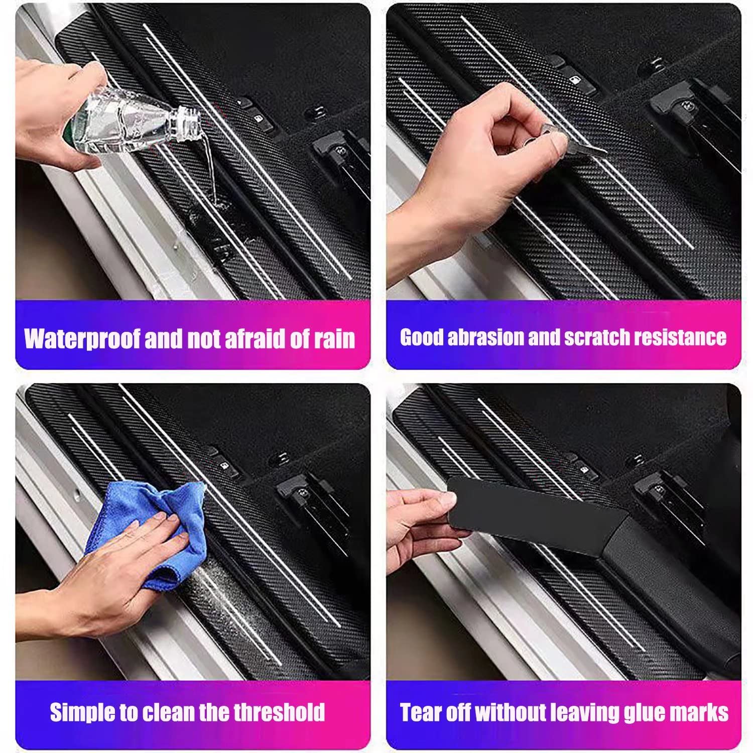 Tacopets Door Sill Protector, Door Sill Scratch Protection (For All Car Models) Door Sill Protector(4Pc)