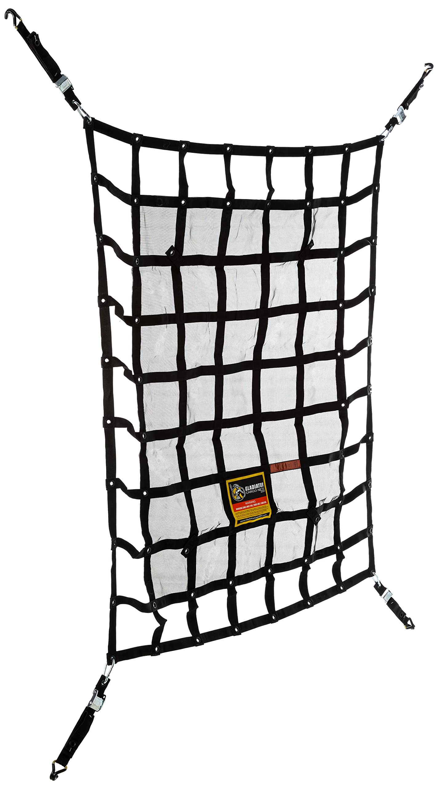 Gladiator Cargo Nets - Heavy Duty Cargo Net-(Wll): 1,500 Lbs - Truck Accessory - Cargo Carrier - Truck Organizer -Truck Bed Cover-Trailer-Pickup-Boat-Jeep-Suv-5Ft Bed (Sgn-100) 4.75' X 6' Ft.