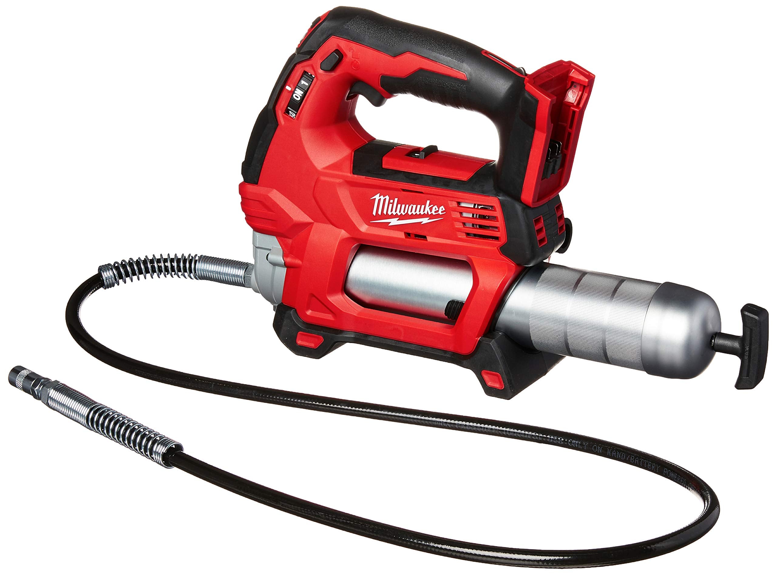 Milwaukee M18 2-Speed Grease Gun Bare Tool, Metal Construction, Red, Model 2646-20
