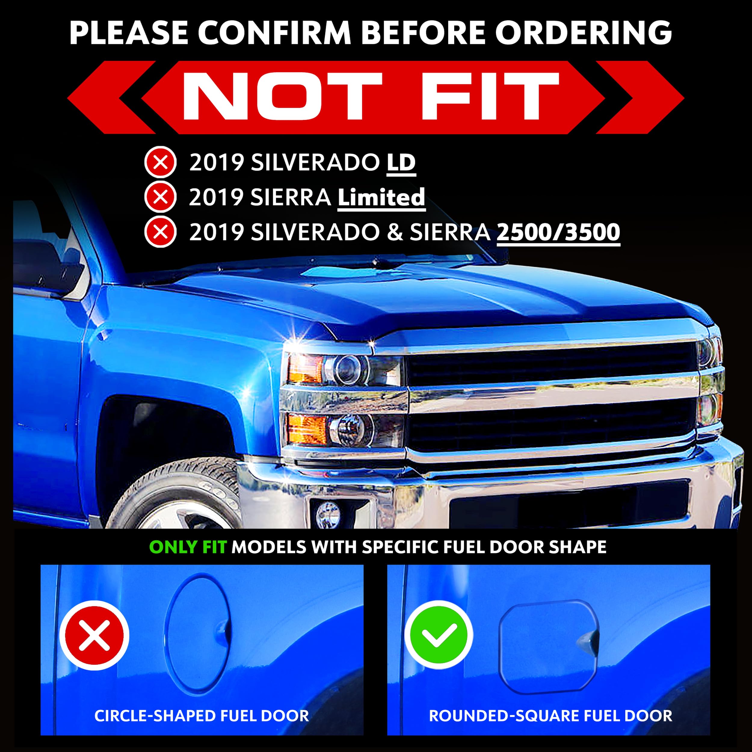 Tyger Auto LanderX Running Board Compatible with 2019-2025 Chevy Silverado GMC Sierra 1500; 2020-2025 2500 3500HD (Not Fit 19 LD
