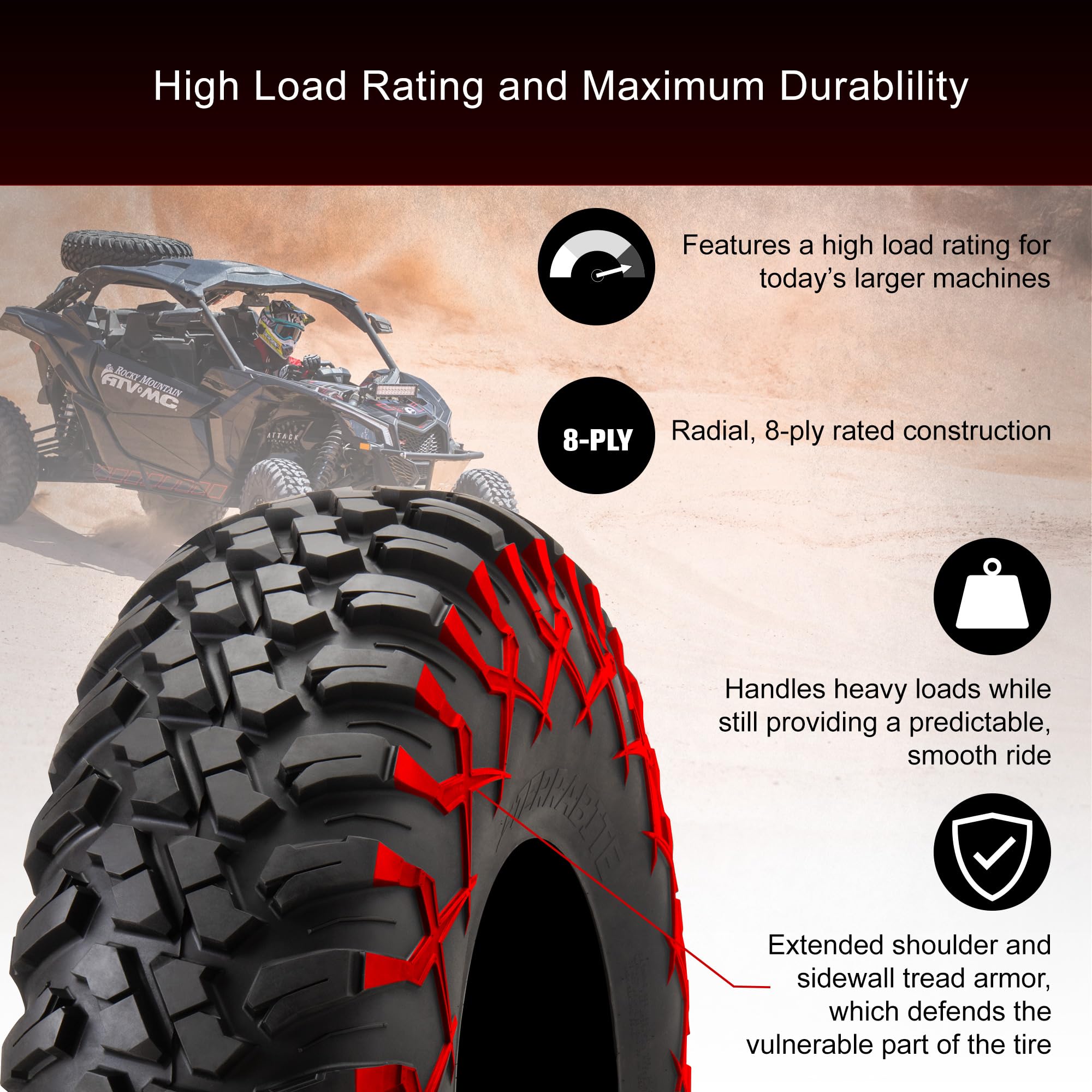 Tusk Terrabite Set Of 4 Utv Atv Tires (32X10-14)