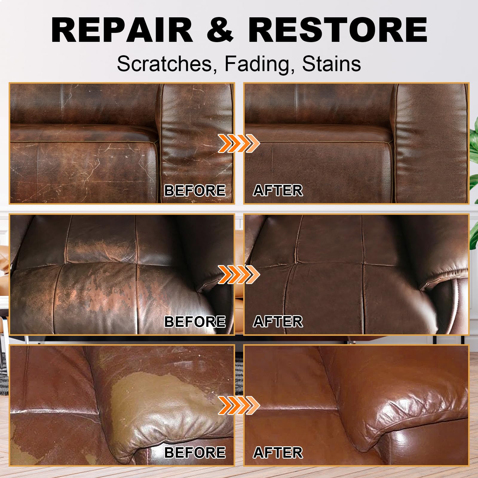 Startso World 200Ml Leather Recoloring Balm With 100Ml Leather Conditioner, Light Brown Leather Repair Kit For Furniture, Leathe