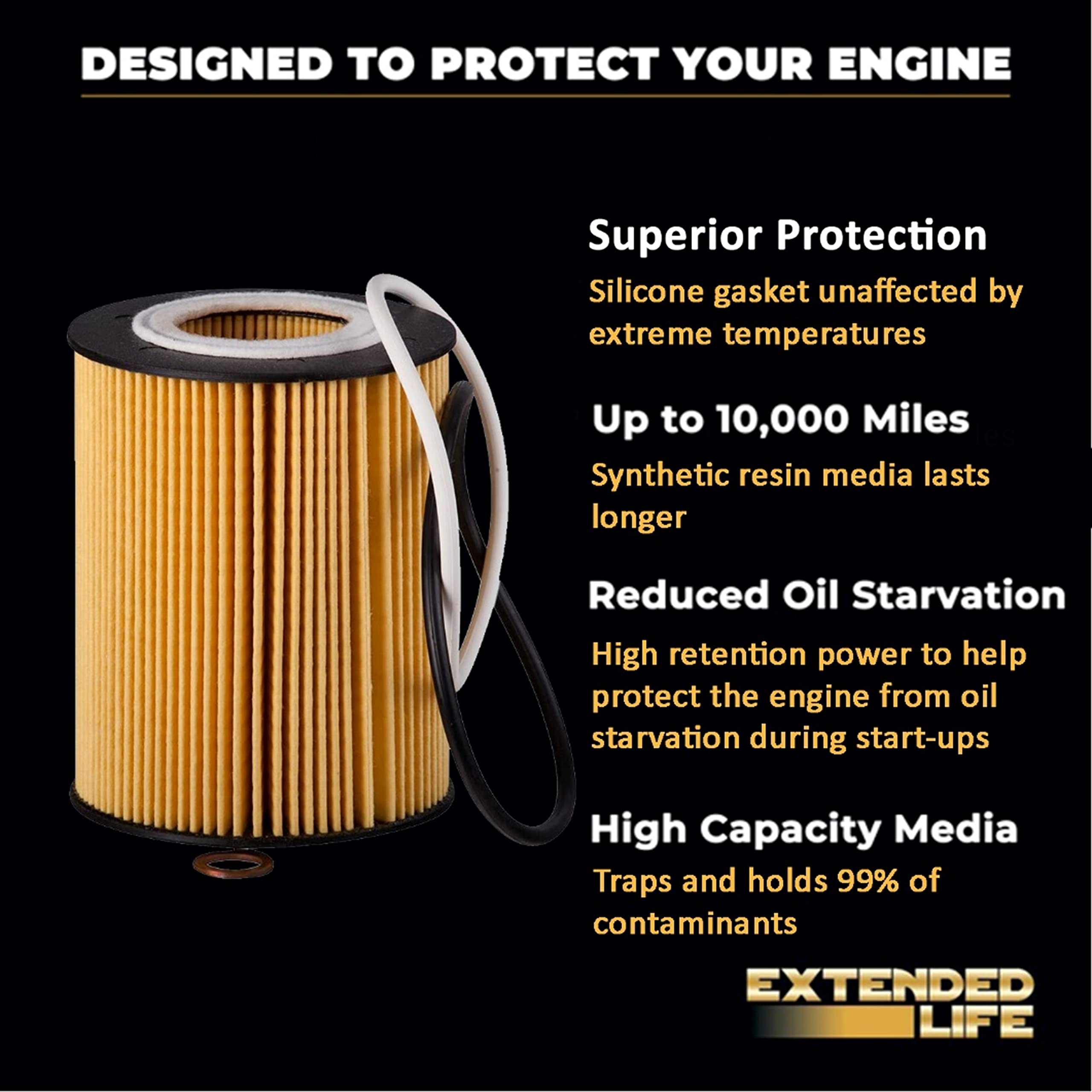 Pg5906Ex Extended Life Oil Filter Up To 10,000 Miles  Fits 2015-08 Mercedes-Benz C63 Amg, 2011-07 E63 Amg, 2010-08 S63 Amg, 2015