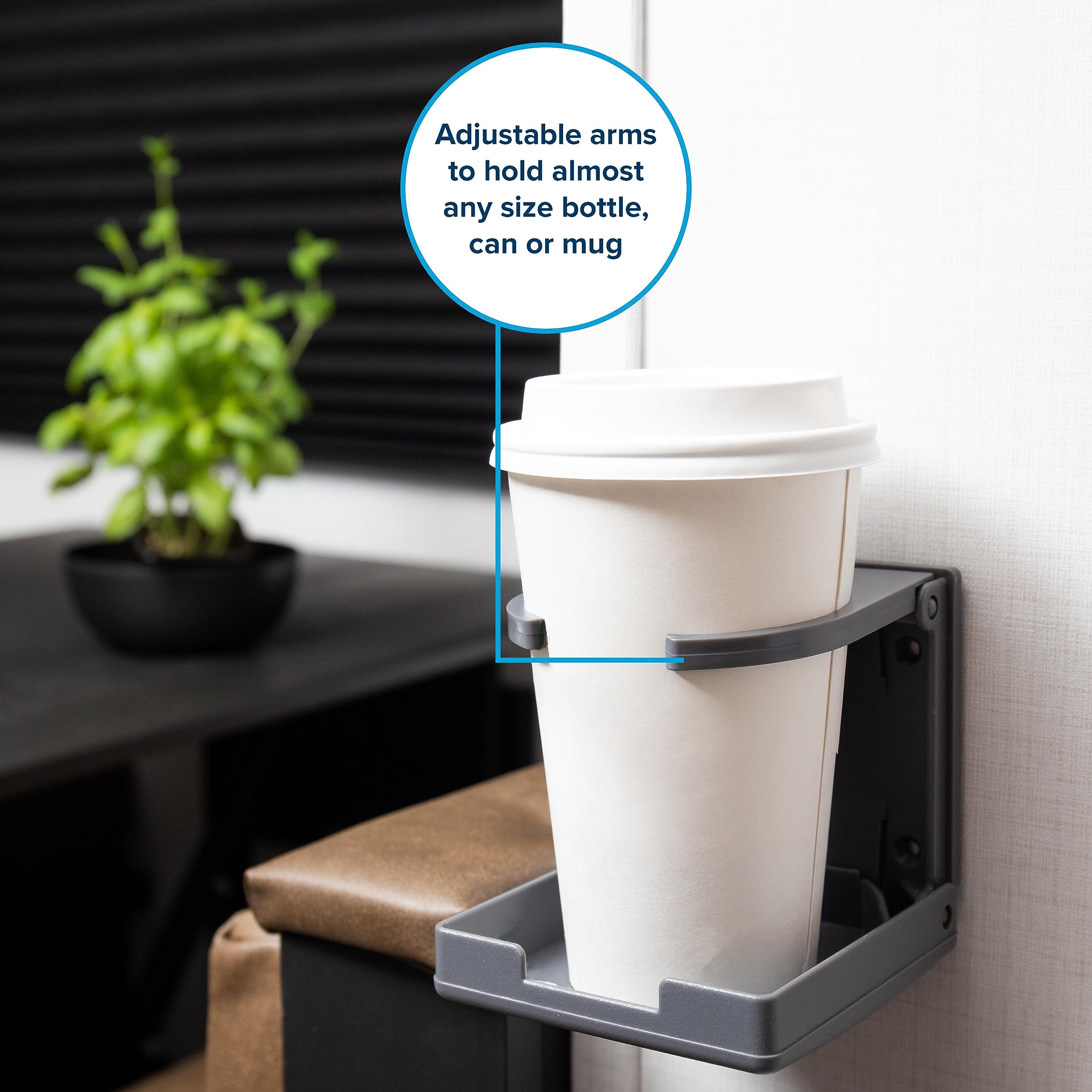 Camco Camper/Rv Drink Holder - Features Adjustable Space-Saving Design & Holds Almost Any Size Mug, Cup, Bottle Or Can - Extra C