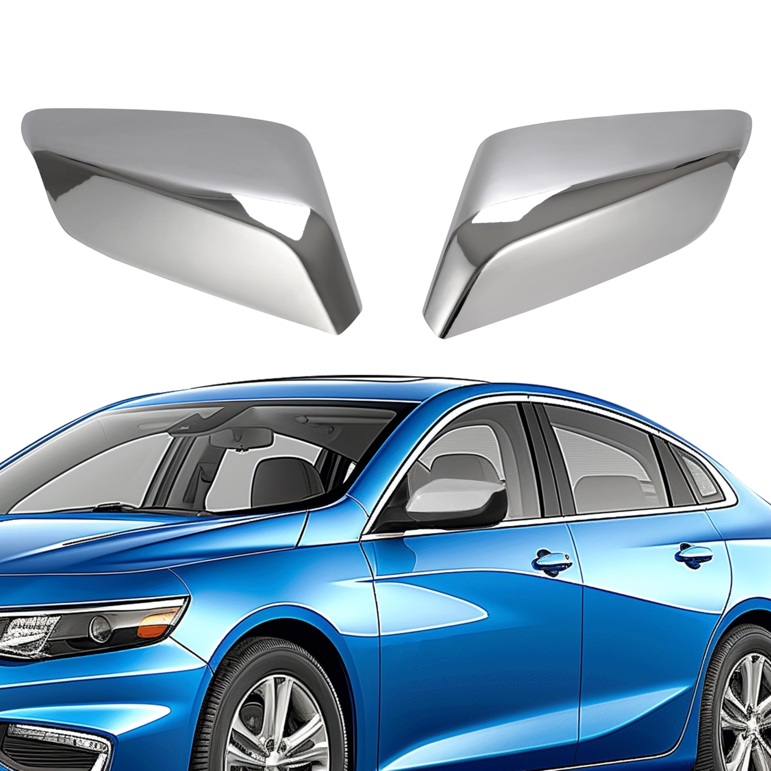 HECASA Mirror Covers Pair Compatible with 2016-2024 Chevy Chevrolet Malibu Replacement for 84026841 84026842 Mirror Cap Mirror H