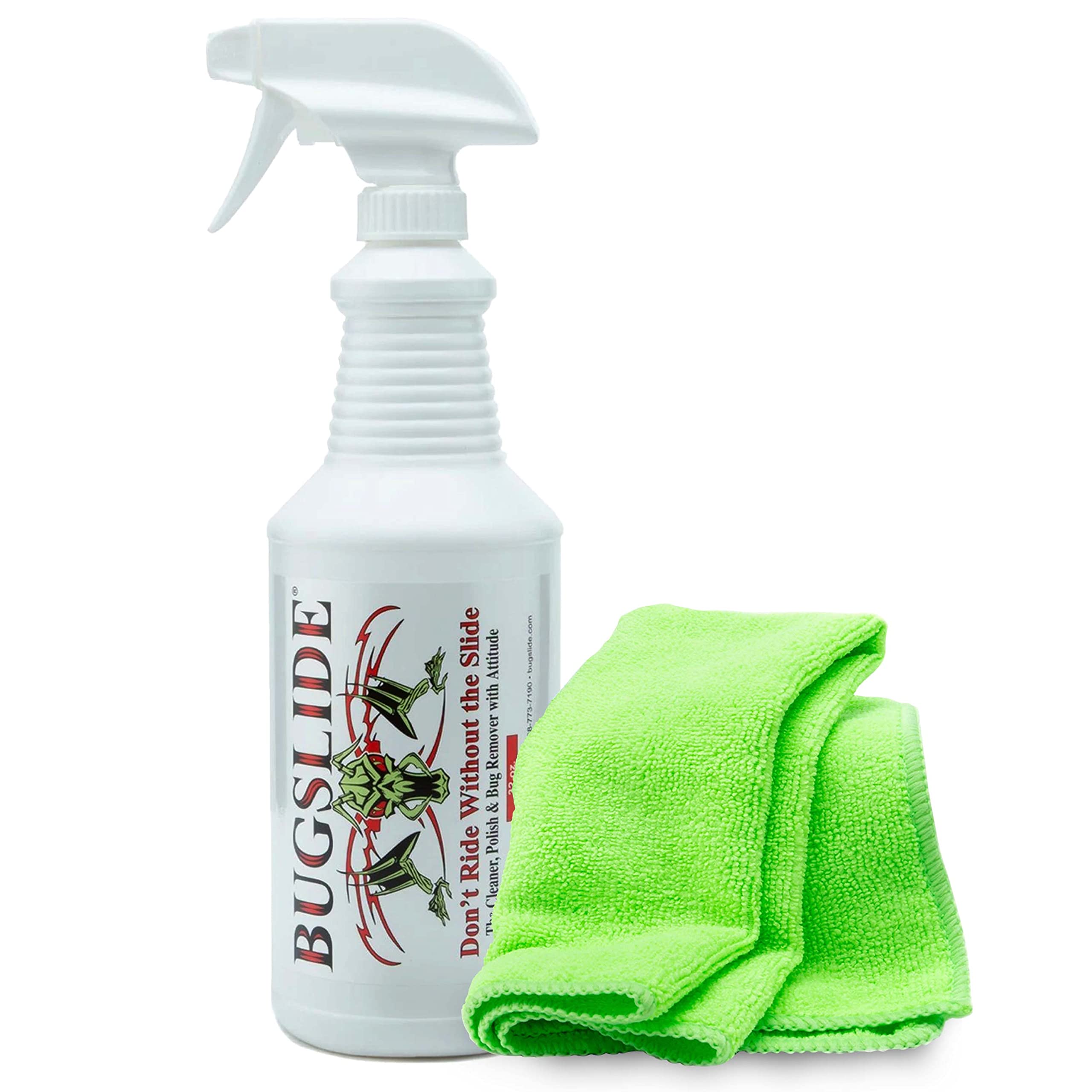 Bugslide 32 Oz Car Detailing Kit With Microfiber Towel - Exterior Or Interior Car Cleaner And Waterless Detailer Spray - Clean,