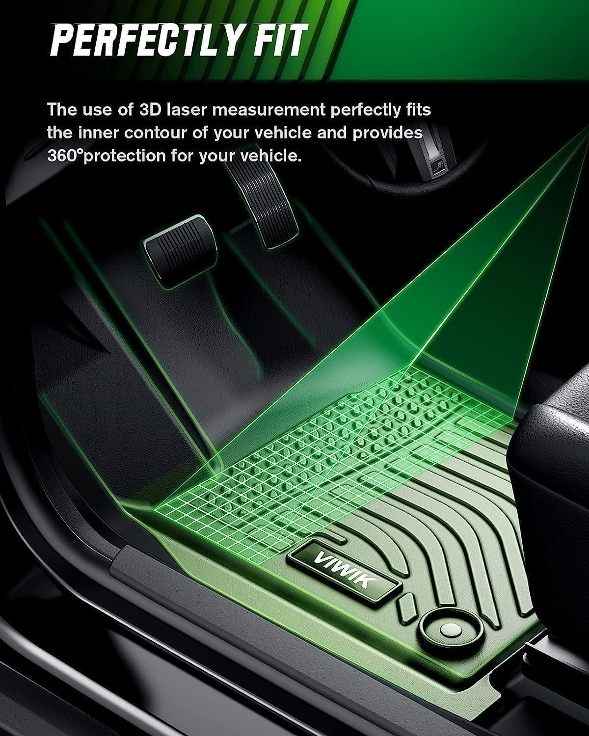 VIWIK Floor Mats Fits for 2023 2024 Honda Accord, Anti-Slip Floor Liners Full Set for 1st/2nd Row Front & Rear, Car Accessories