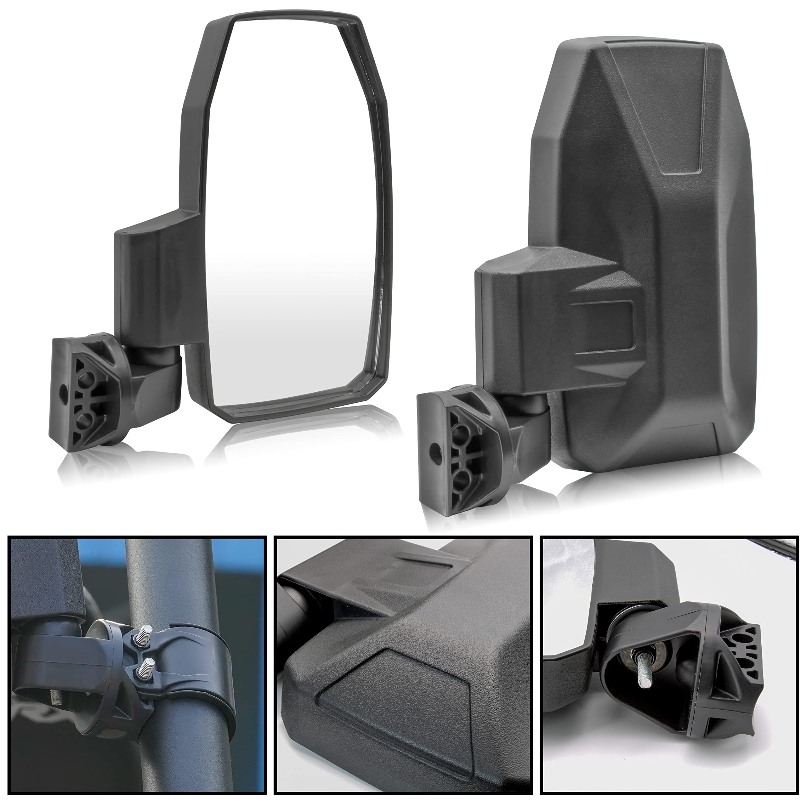 SAUTVS Adjustable Folding Side Rear View Mirrors for Teryx KRX 1000, High-Definition Convex Premium Side Mirrors for Kawasaki Te
