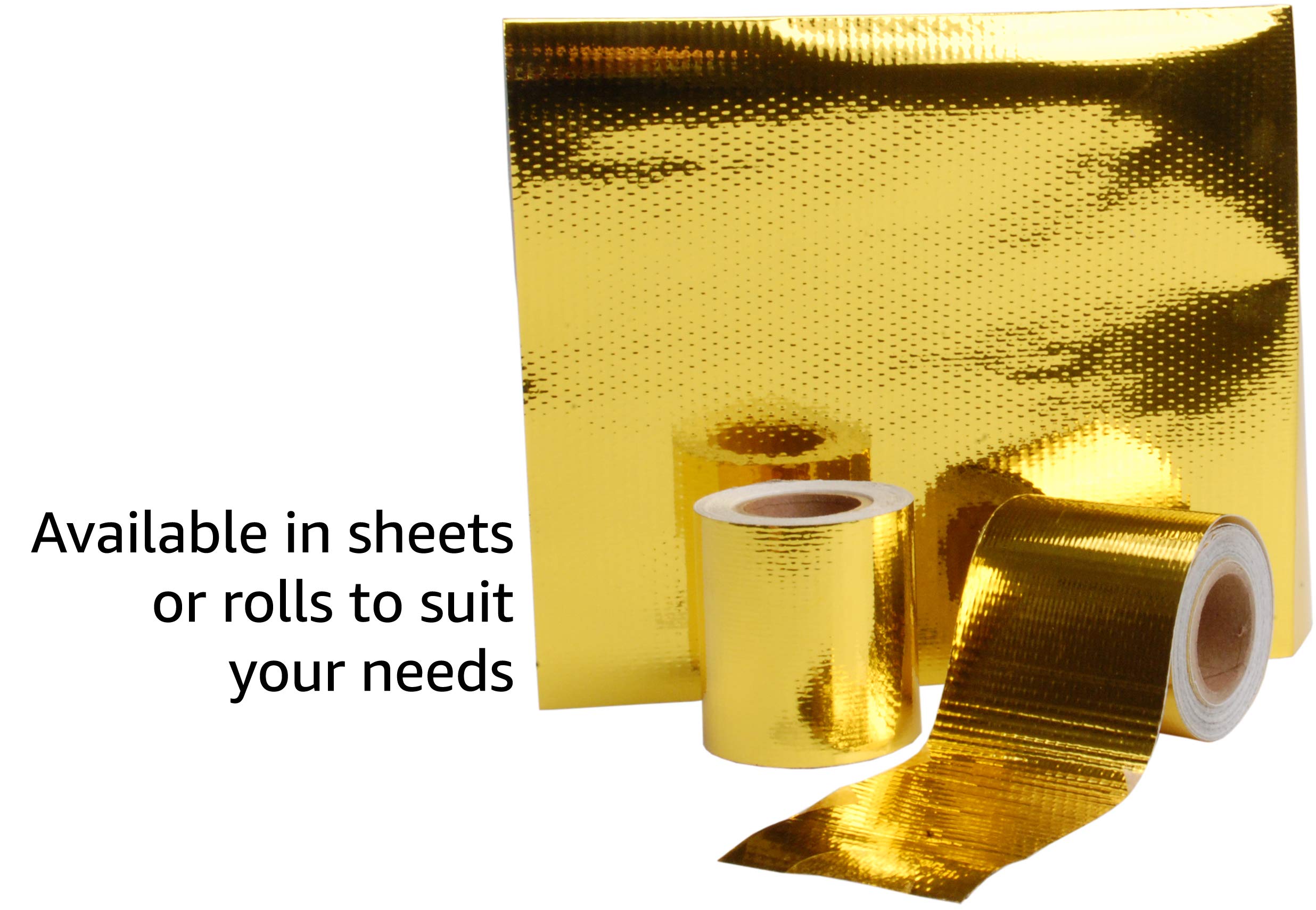 Design Engineering 010393 Reflect-A-Gold High-Temperature Heat Reflective Adhesive Backed Sheet, 24 X 24 Sheet
