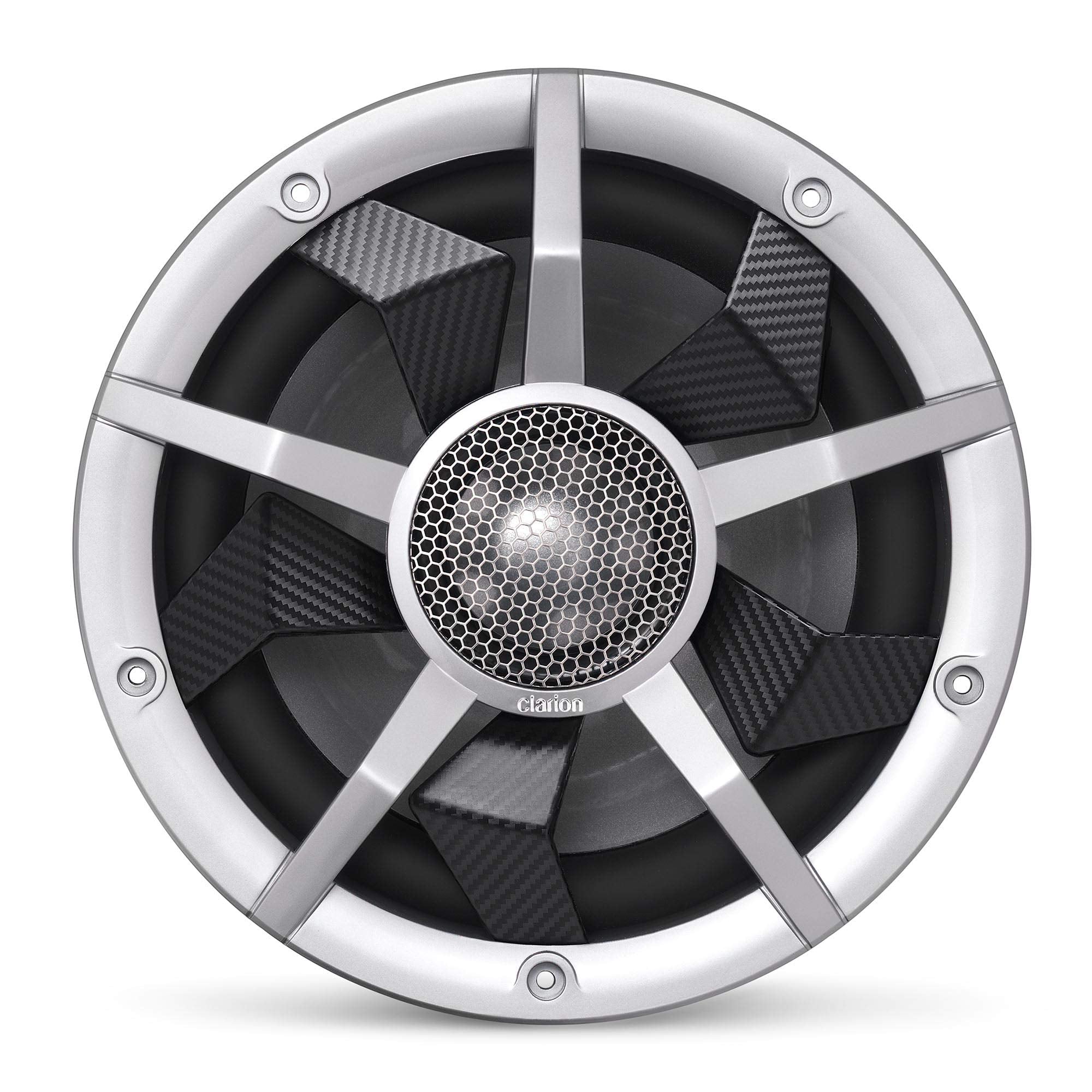 Clarion Cm2513Wl 10-Inch Marine Subwoofer 250W Rms Power Handling Dual 2 Ohm Voice Coils Built-In Rgb Illumination Includes Blac