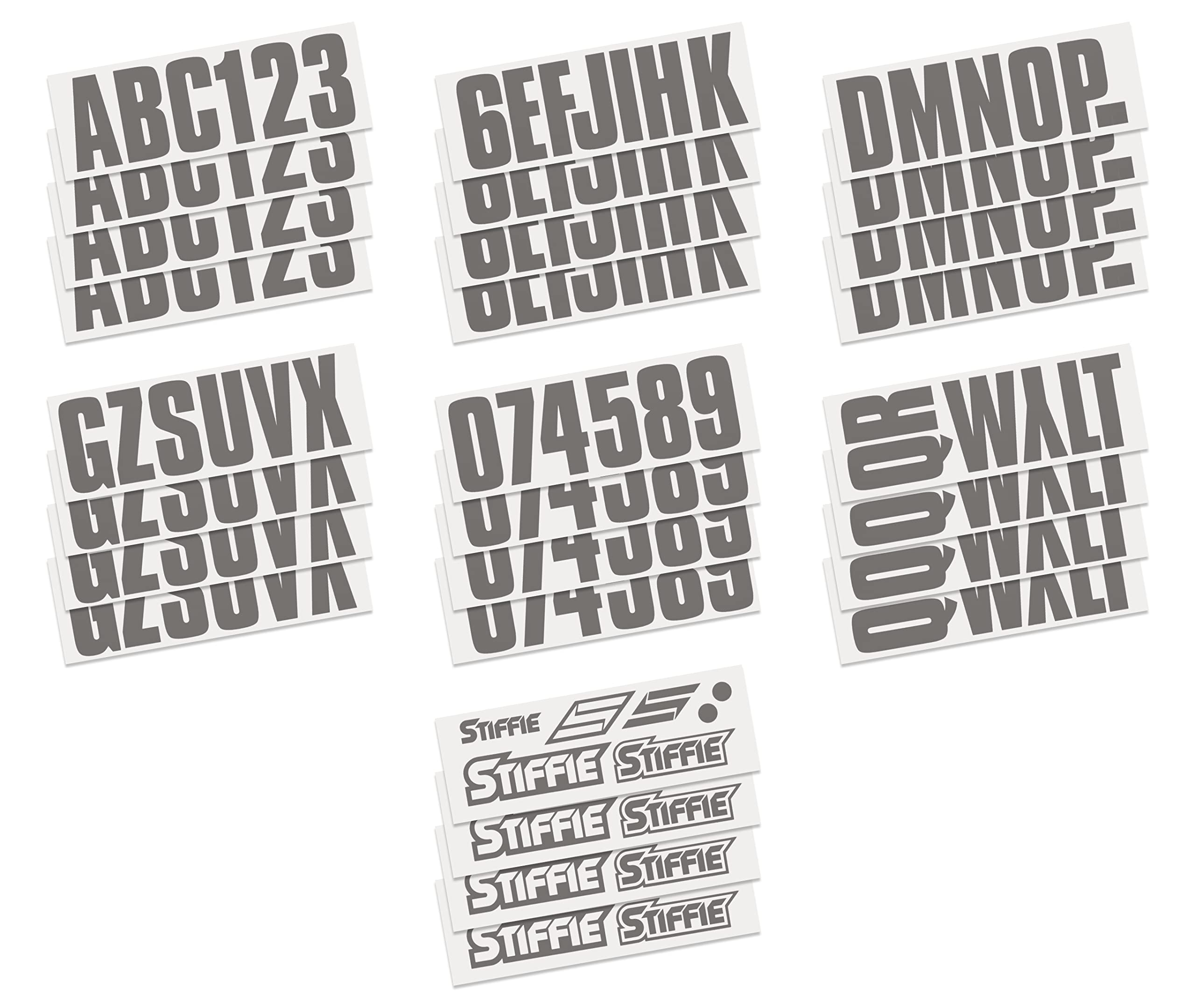 Stiffie Uniline Carbon 3'' Boat & Pwc Registration Decals  Numbers Letters Stickers
