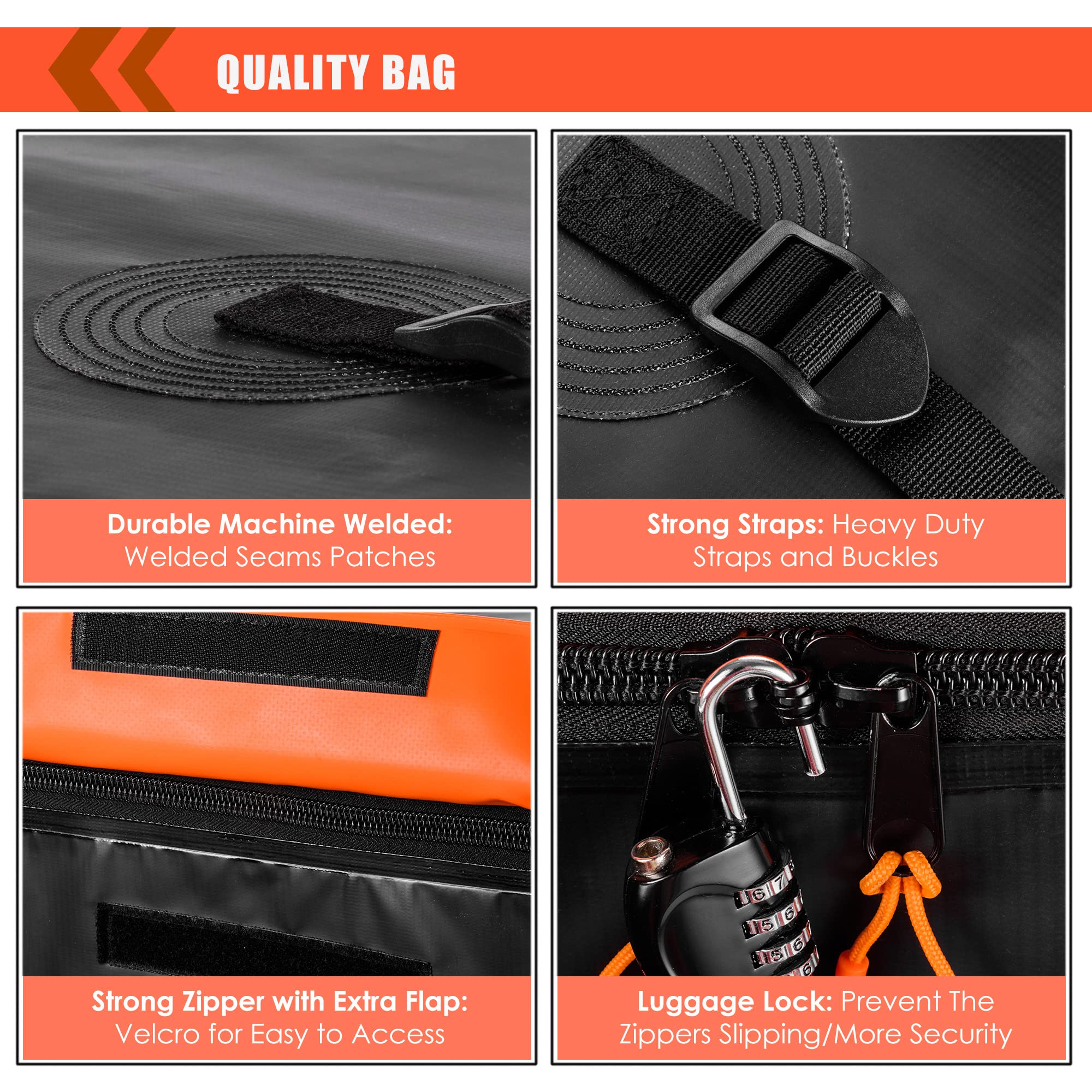 Meefar Hitch Mount Cargo Carrier Bag Soft Shell 100% Waterproof 20 Cubic Feet (59'' 24'' 24'') Include 8 Reinforced Straps For T
