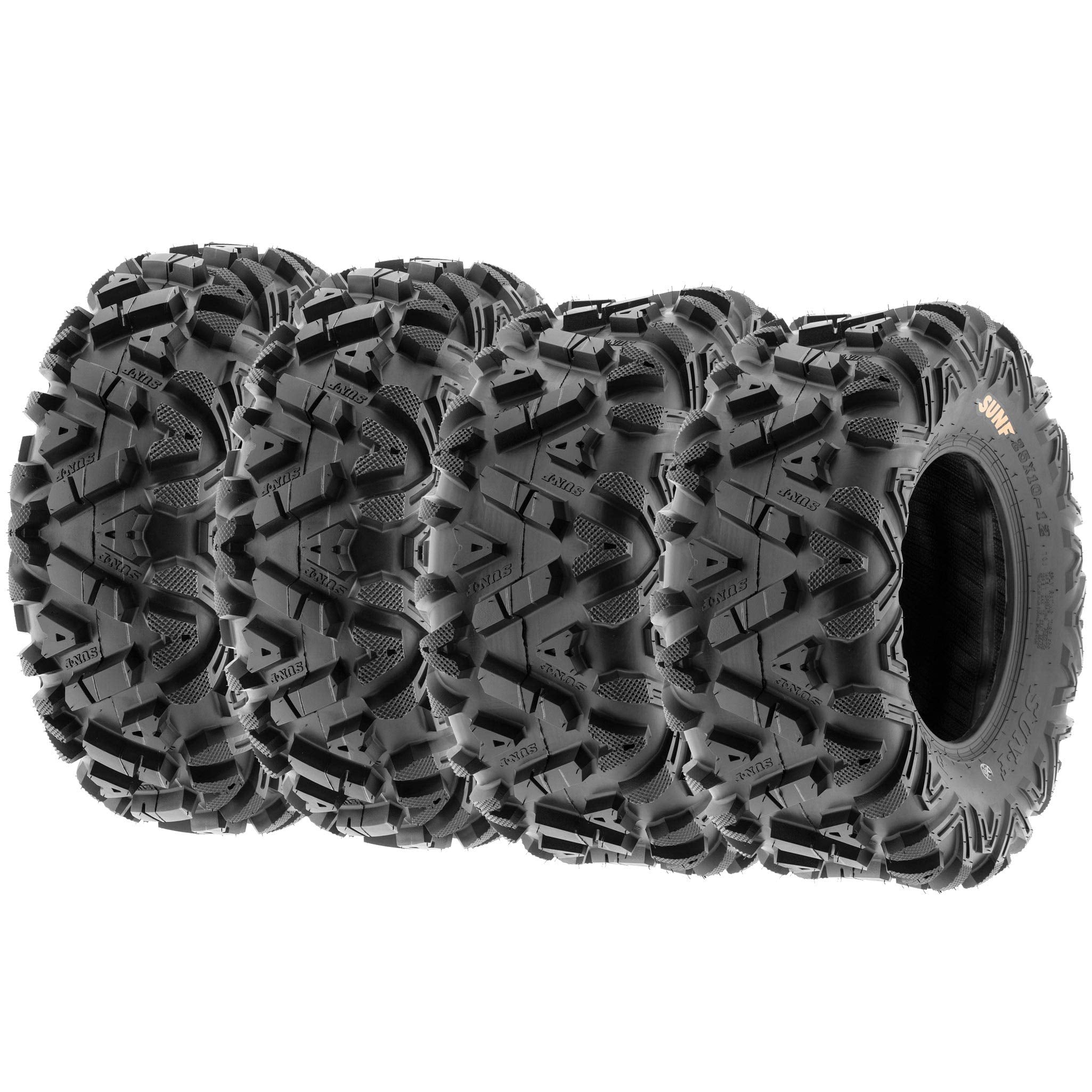 Sunf Power.I Atv/Utv All-Terrain Tires 24X8-12 Front & 24X10X11 Rear, Set Of 4 A033, 6-Pr, Tubeless