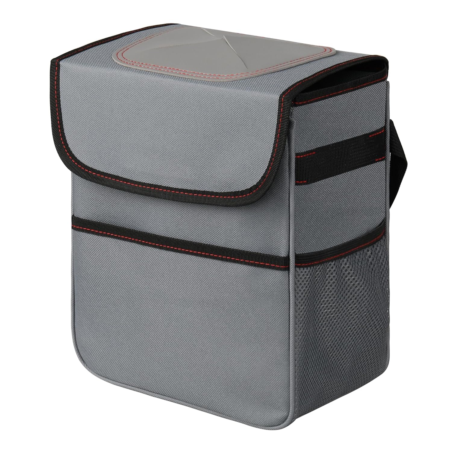 Simple Deluxe Car Trash Can, Multipurpose Bin with Lid and Storage Pockets, Collapsible Adjustable Straps and Portable Organizer