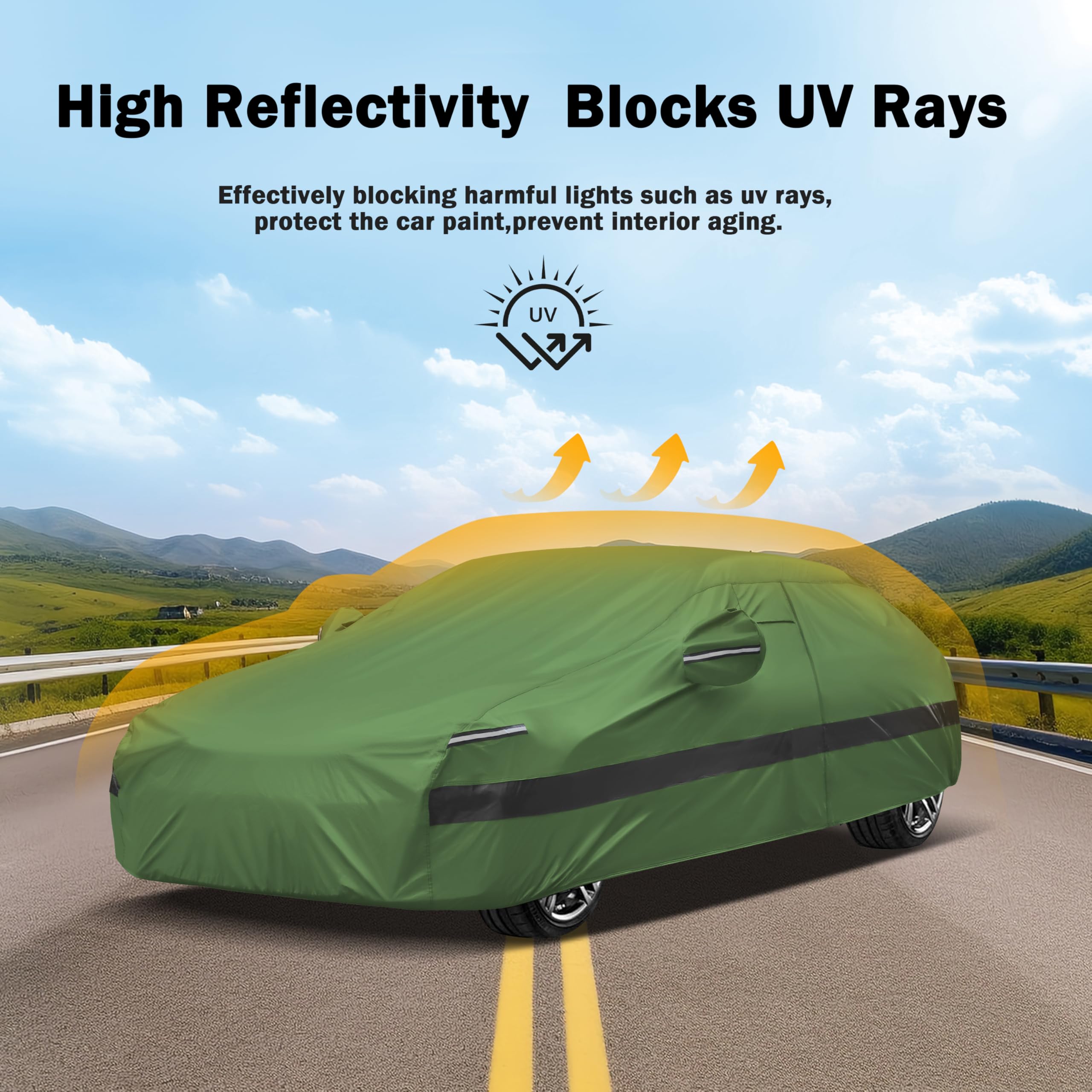 Jurmon Heavy Duty Outdoor Car Cover Intended For Beetle Bug,Waterproof All Weather For Automobiles, Outdoor Full Cover Rain Sun