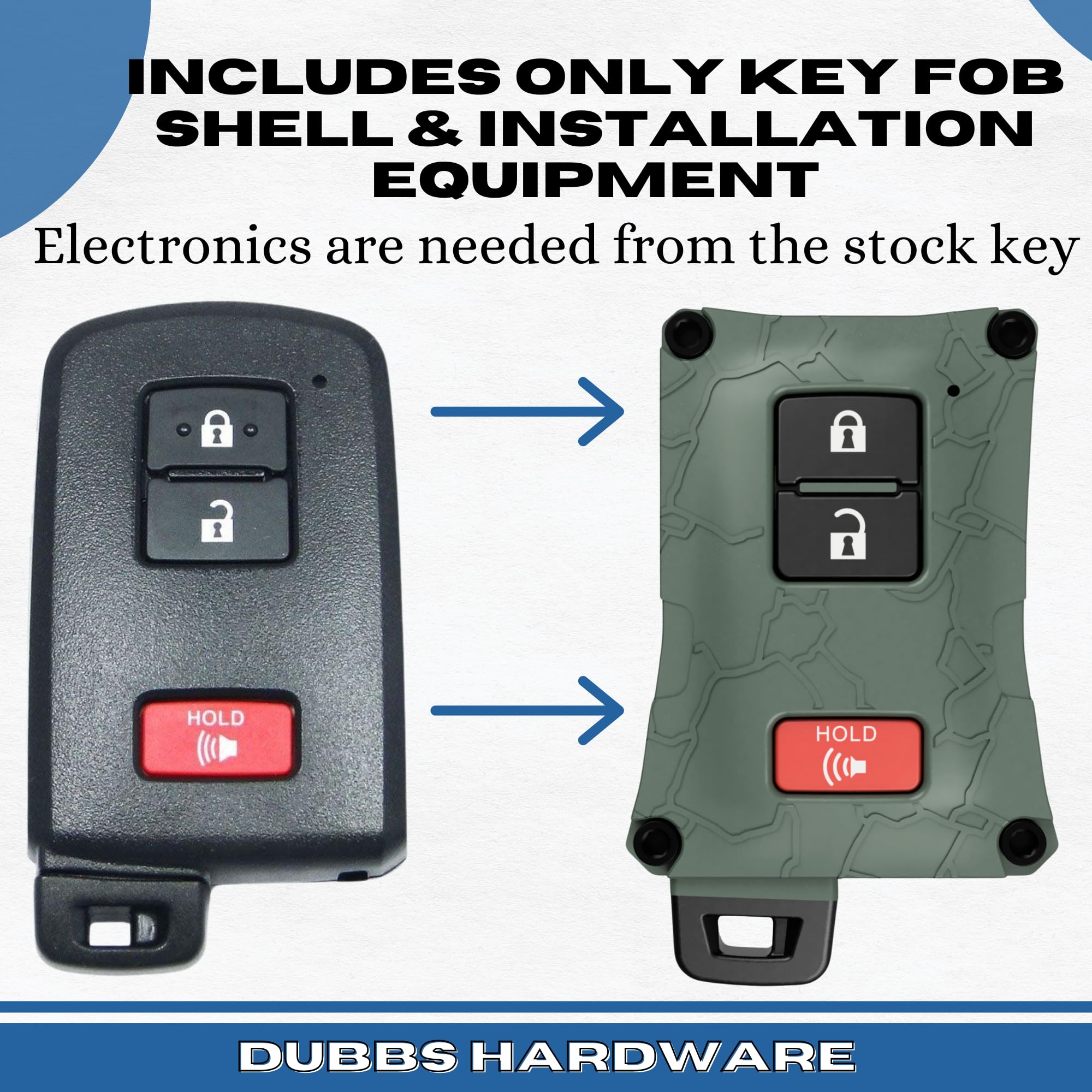 Heavy-Duty Key Fob Cover - For Toyota Tacoma 16-23 3Rd Gen, Tundra & 4Runner 20-21 3Rd Gen Accessories - Rugged Key Protector -