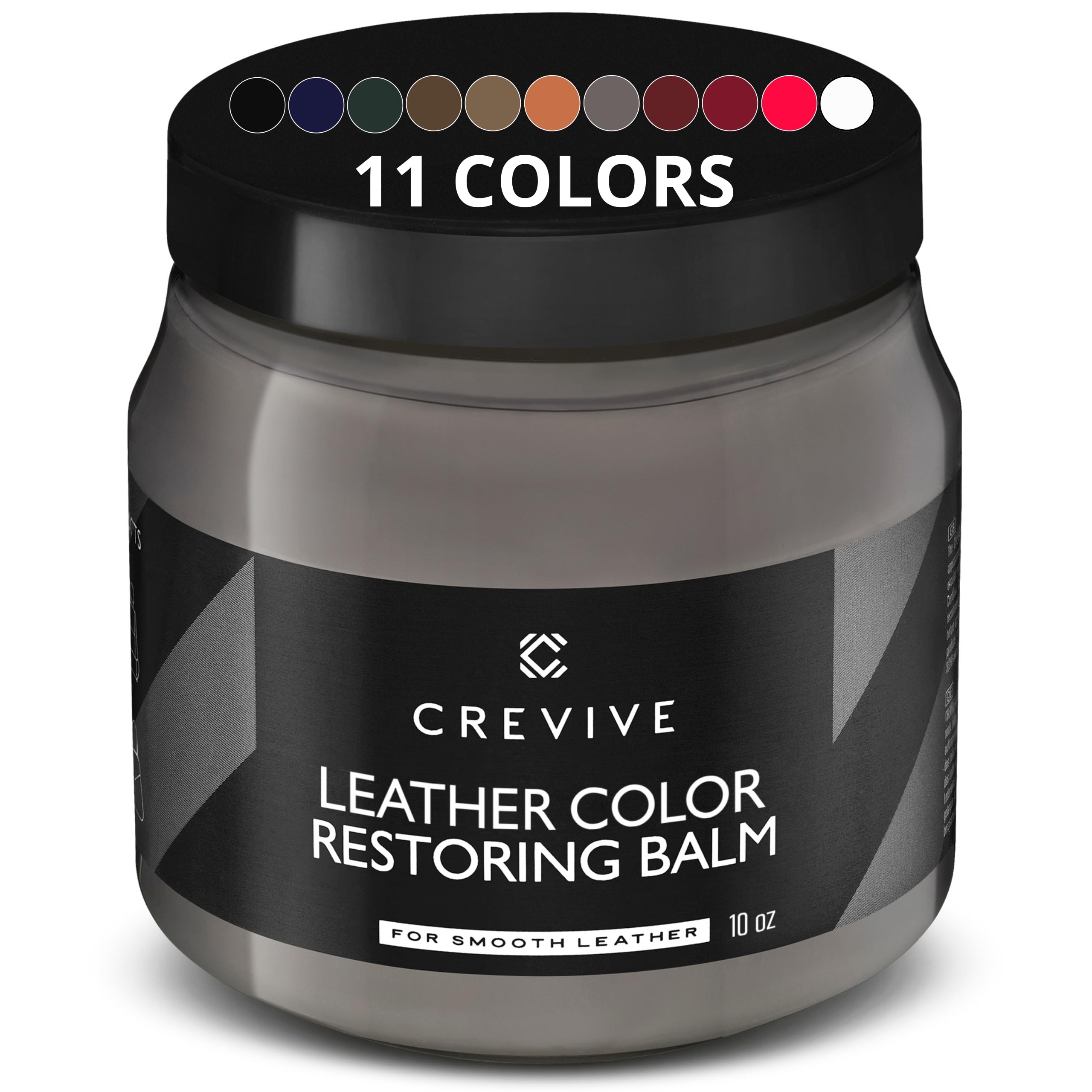 Crevive Leather Recoloring Balm Gray 10 Oz - Leather Color Restorer - Leather Restorer For Couches - Leather Balm Gray