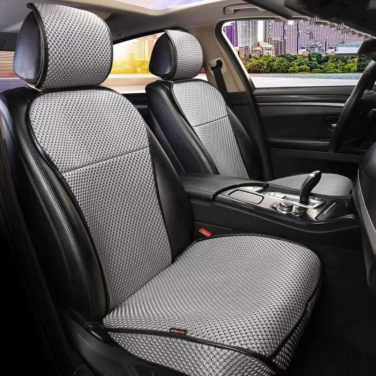 Auto Newer Luxury Breathable Car Seat Cover Fit Four Seasons, Universal Front Of Car Seat Cushions, Bottom Seat Covers Of Full W